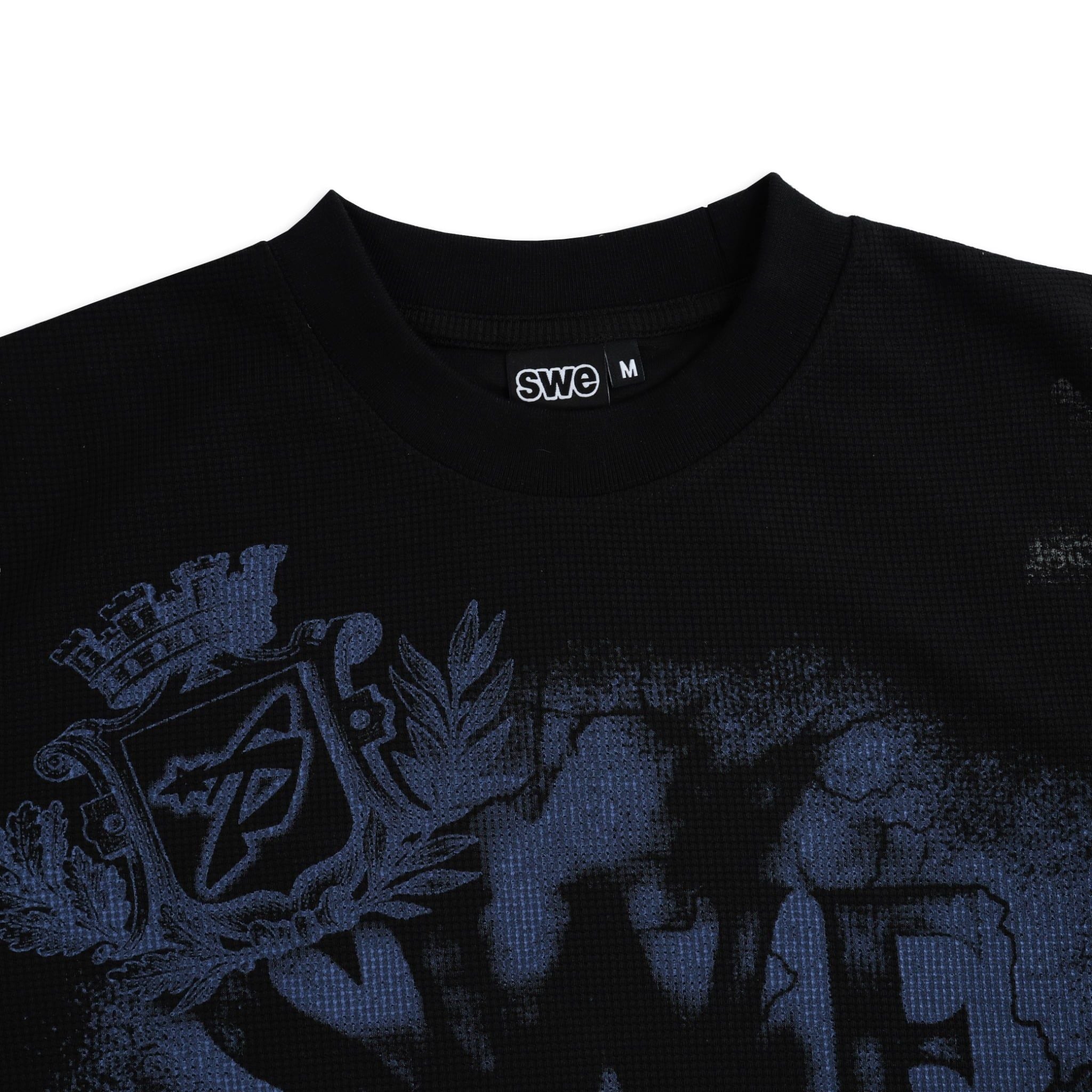  SWE ROYAL WAFFLE L/S TEE - BLACK 