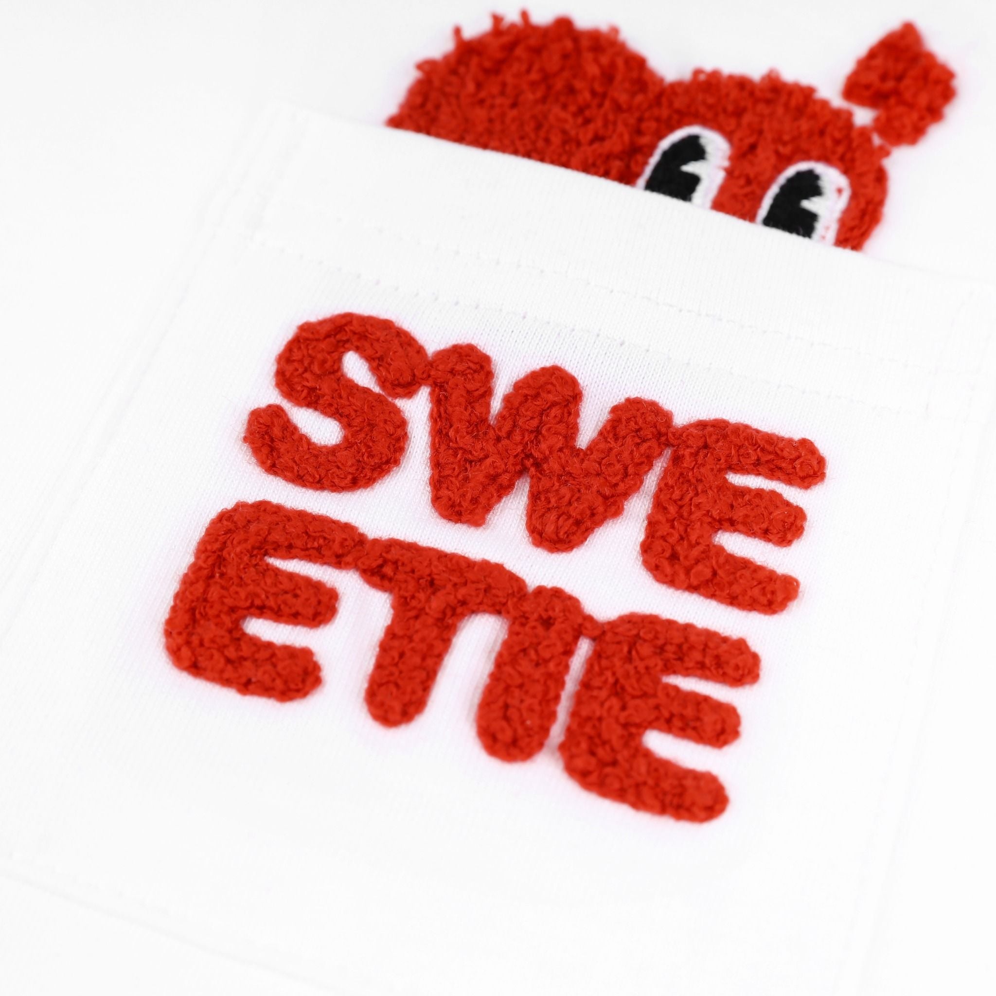  SWE PEEKING POCKET BABY TEE - WHITE 