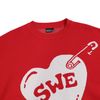 SWE PINNED LOVE KNIT SWEATER - RED 