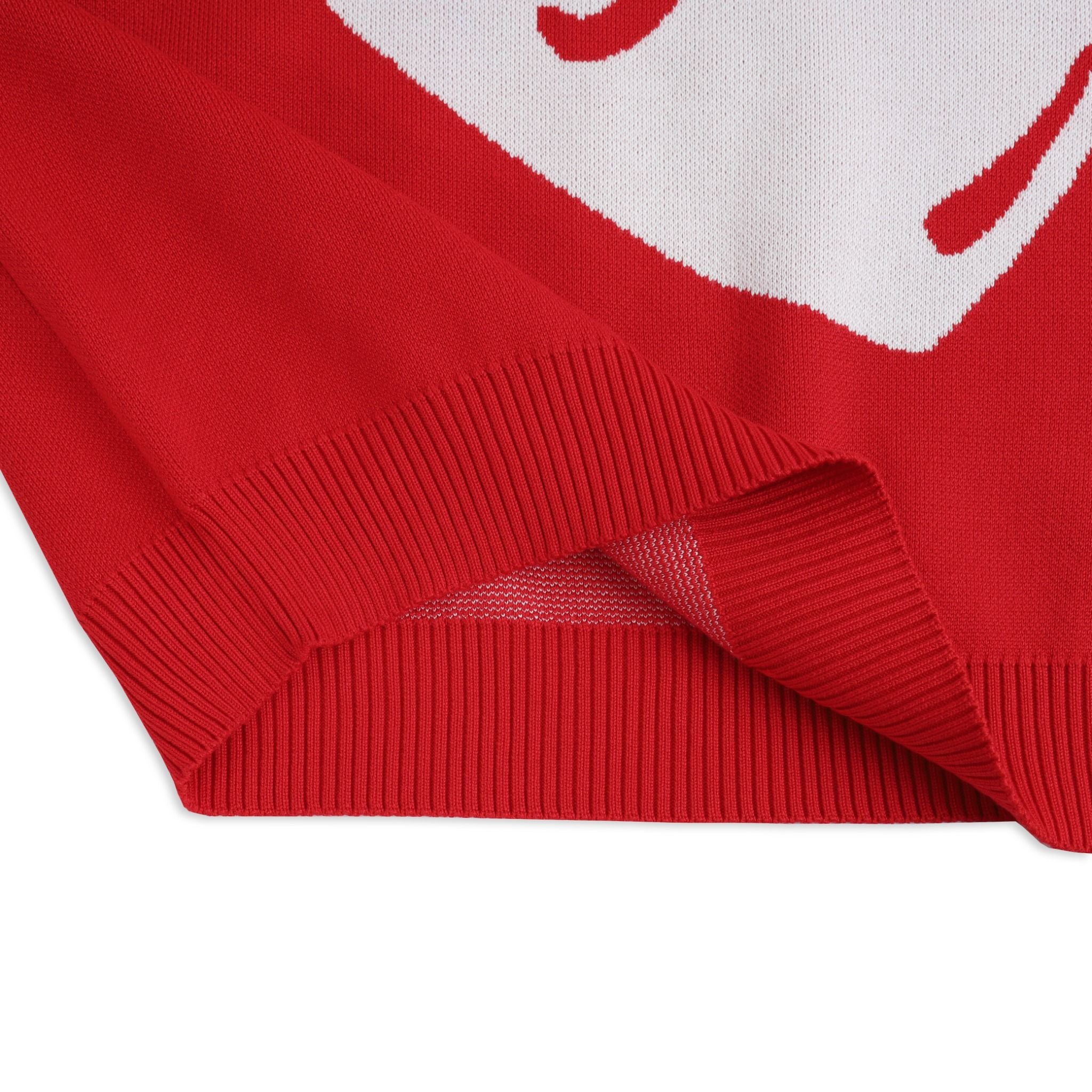  SWE PINNED LOVE KNIT SWEATER - RED 