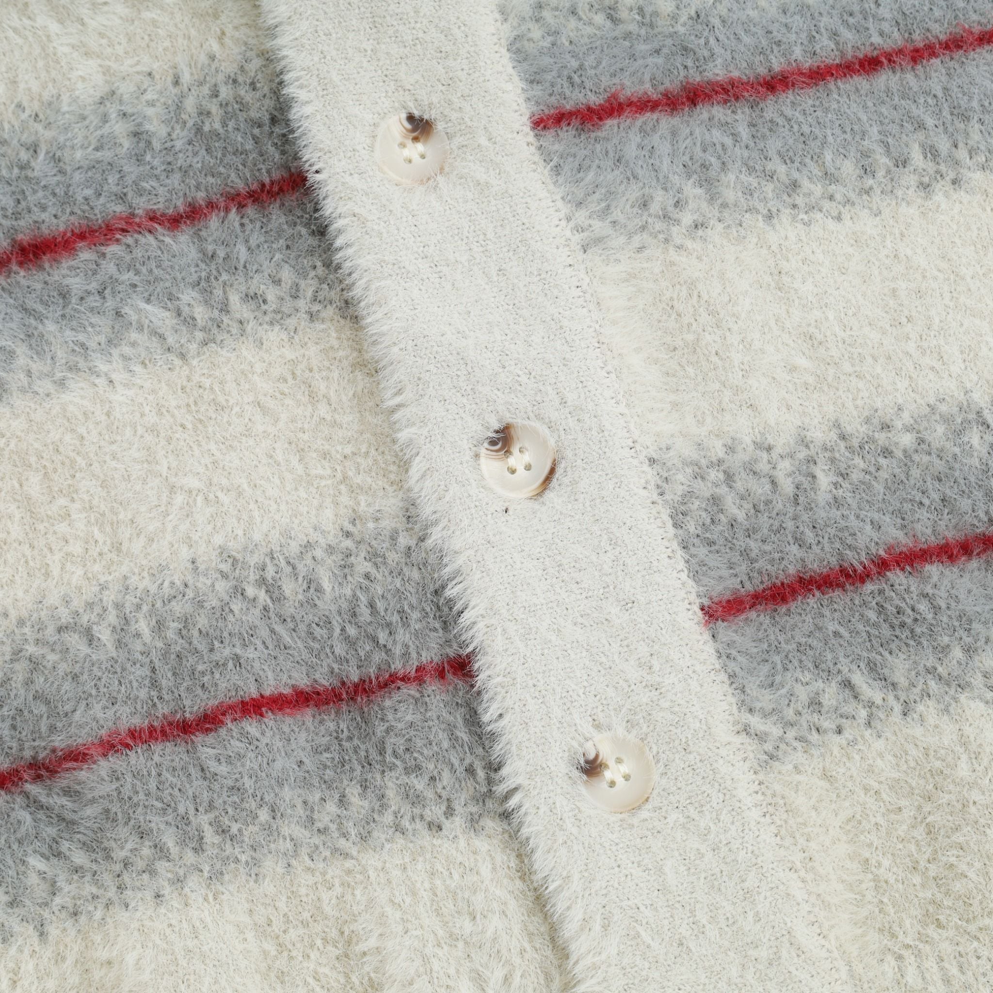  SWE MOHAIR CARDIGAN - STRIPED GRAY 