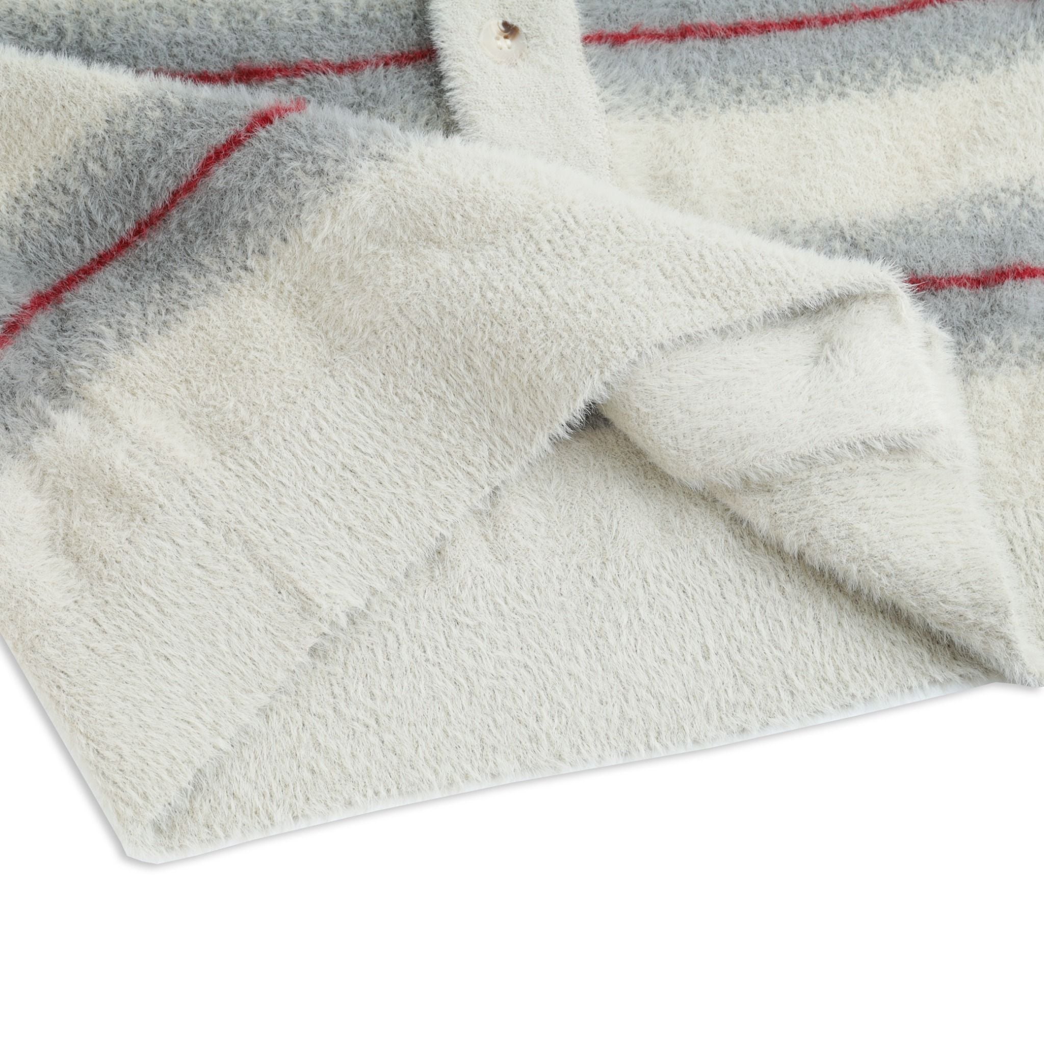  SWE MOHAIR CARDIGAN - STRIPED GRAY 