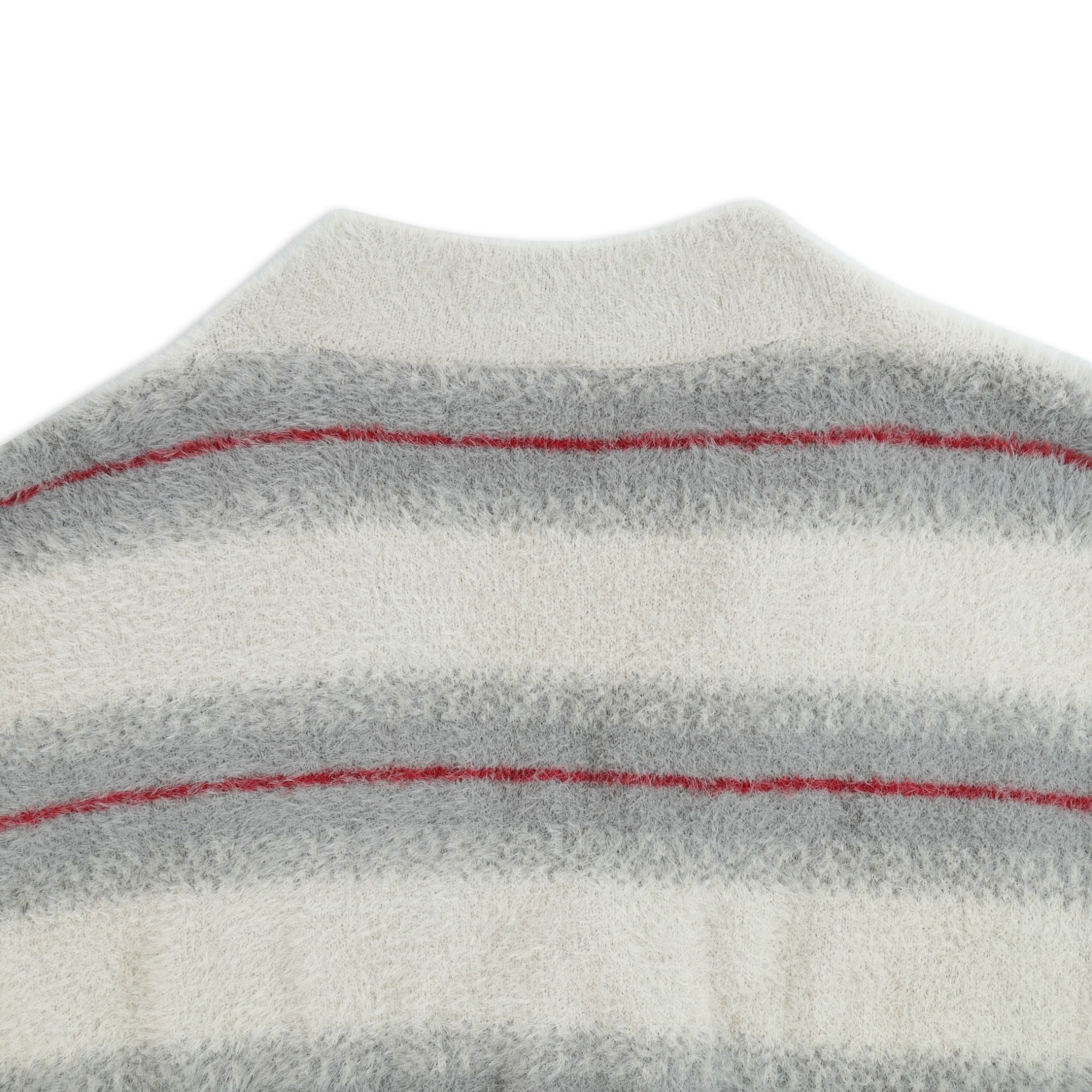  SWE MOHAIR CARDIGAN - STRIPED GRAY 