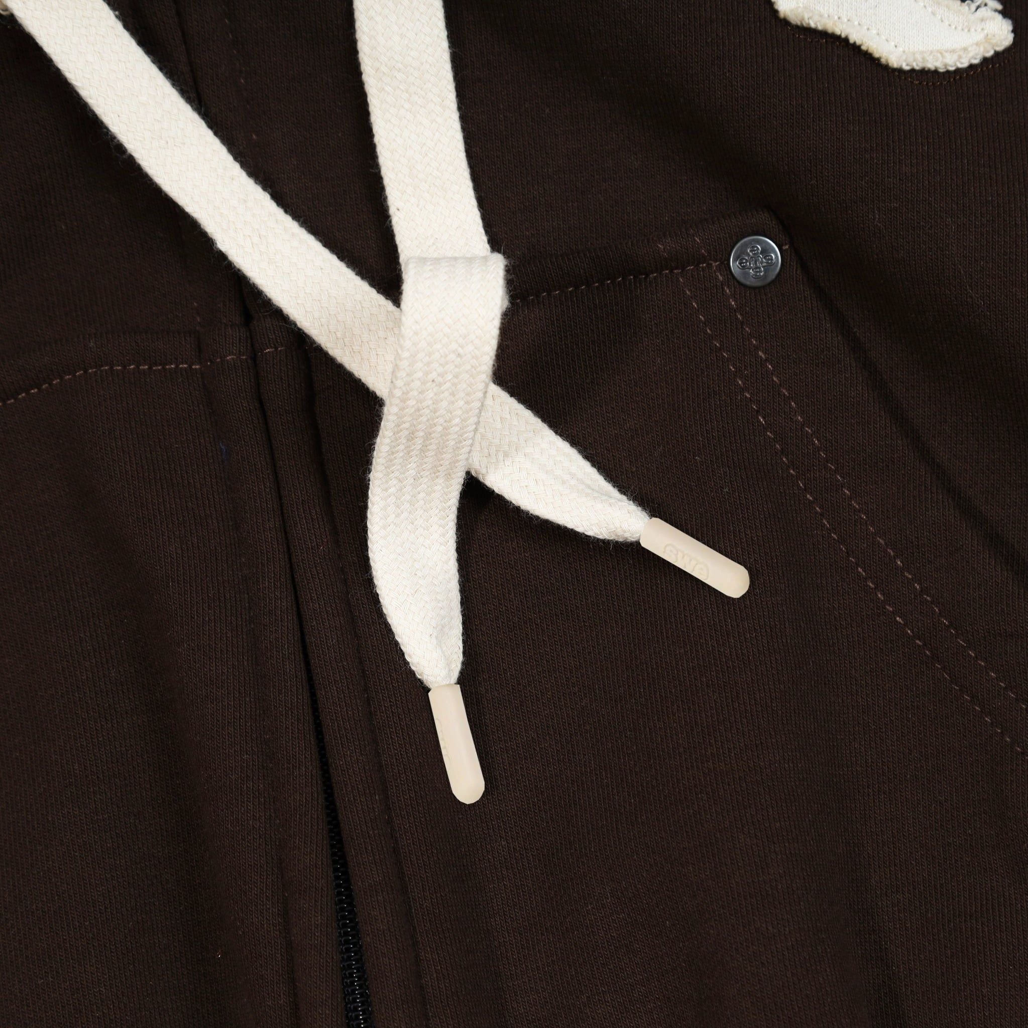 SWE ETIE CROPPED ZIP HOODIE - BROWN 