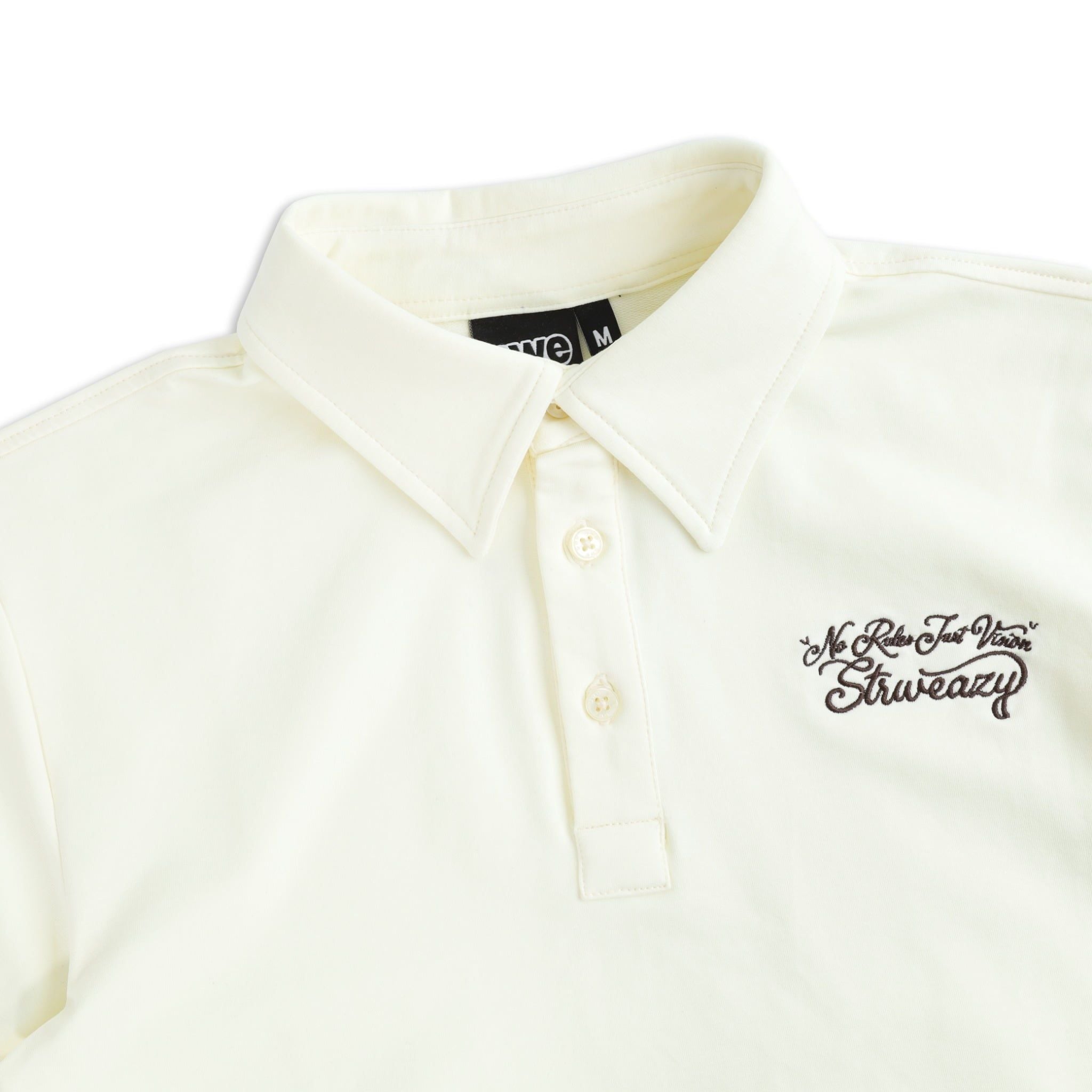  SWE SCRIPT CROP POLO - IVORY 