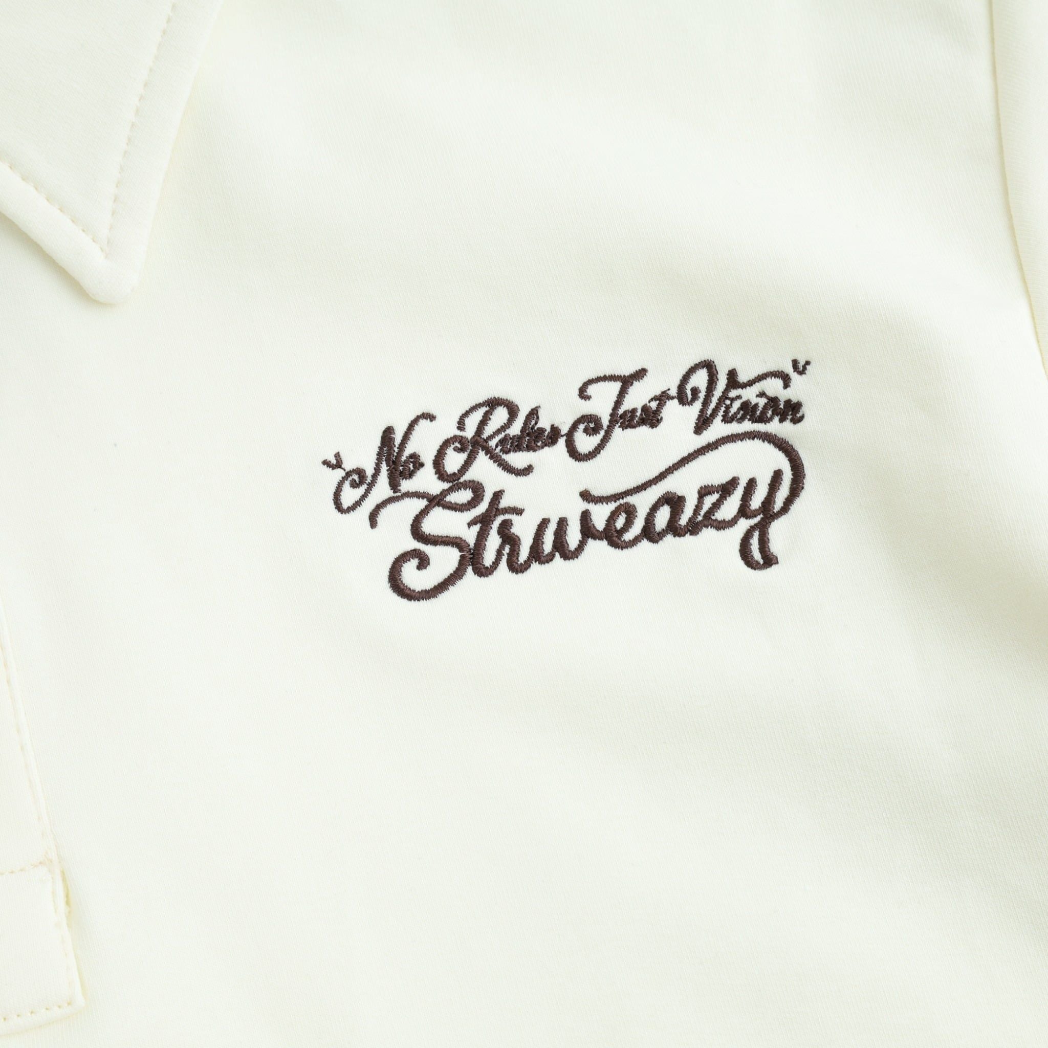  SWE SCRIPT CROP POLO - IVORY 