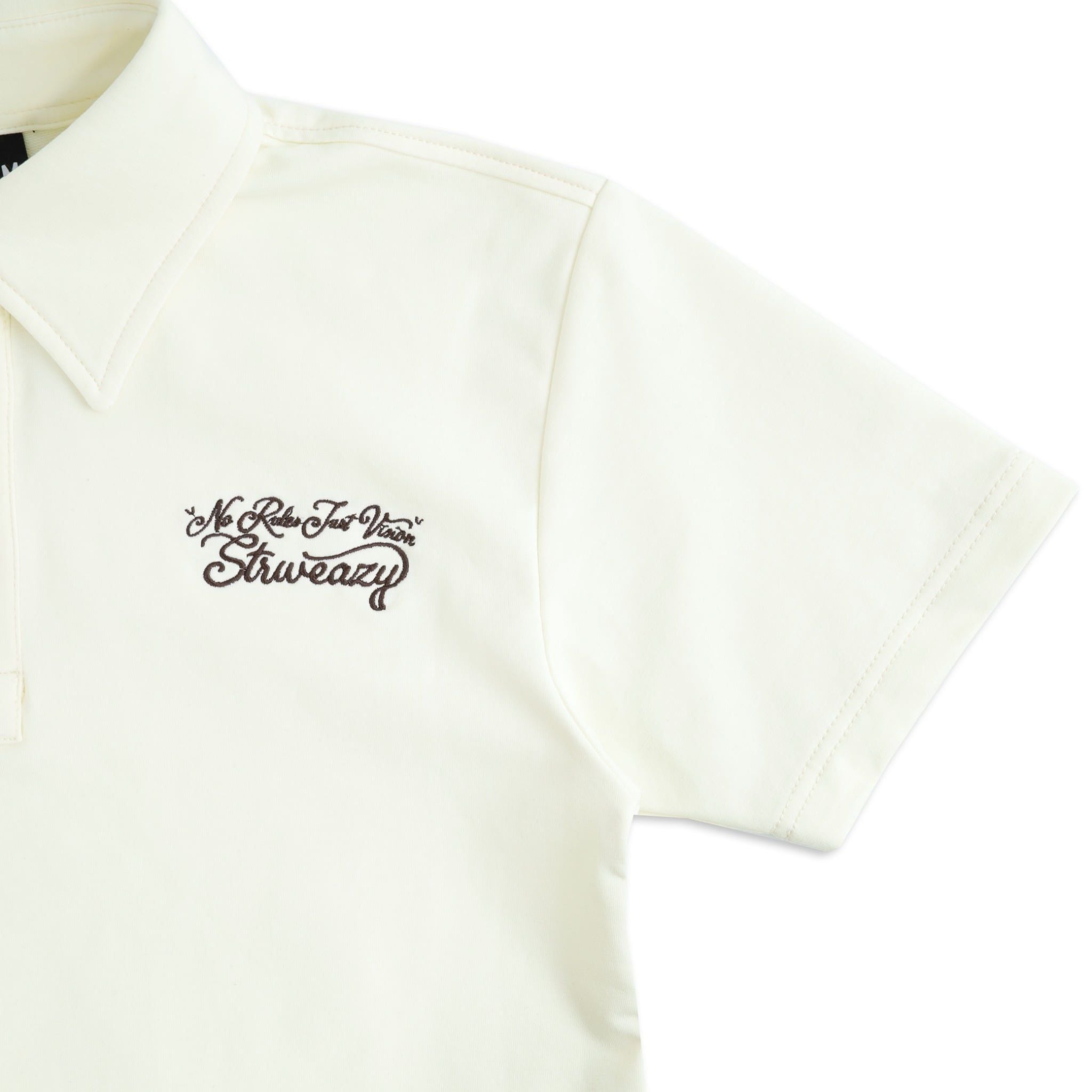  SWE SCRIPT CROP POLO - IVORY 