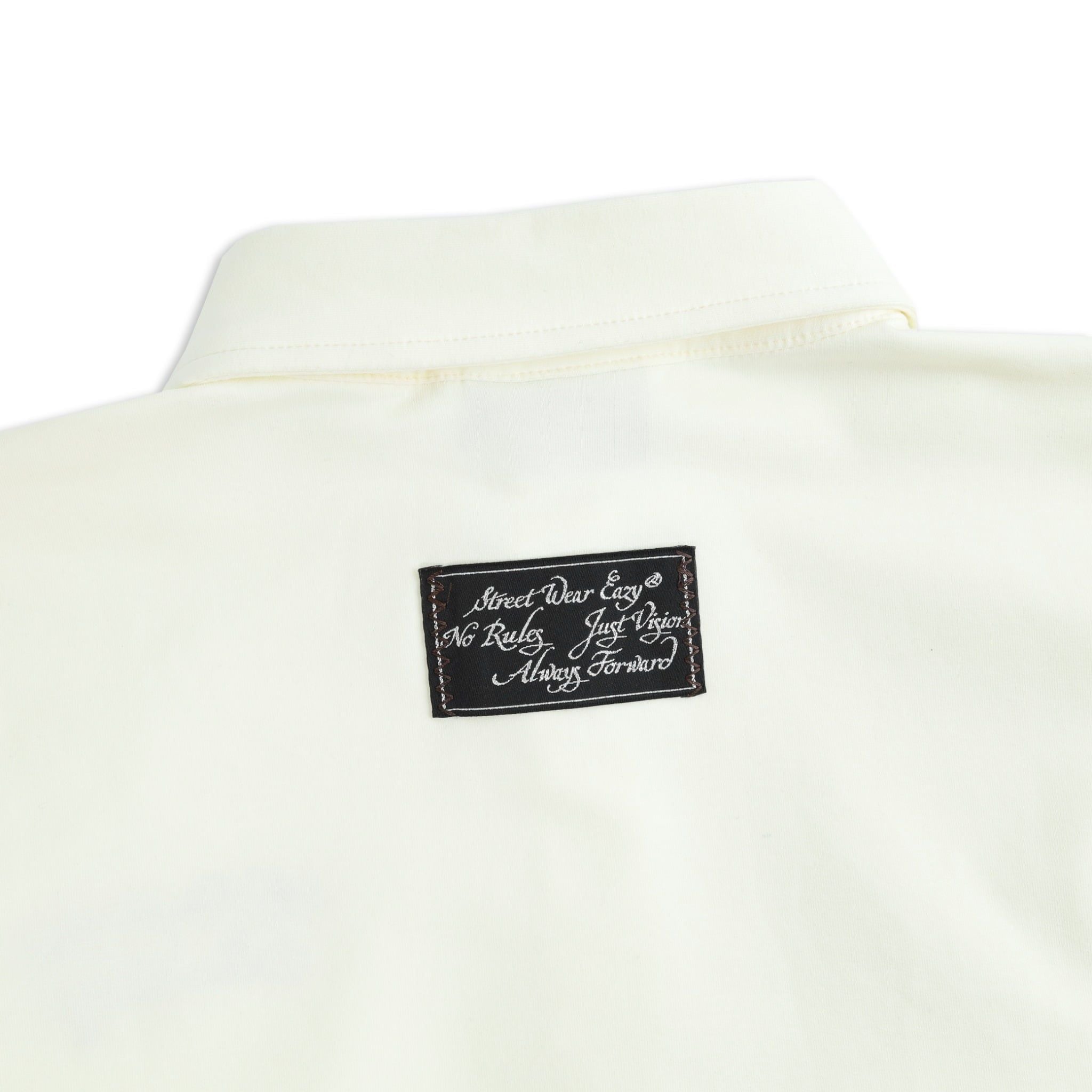  SWE SCRIPT CROP POLO - IVORY 