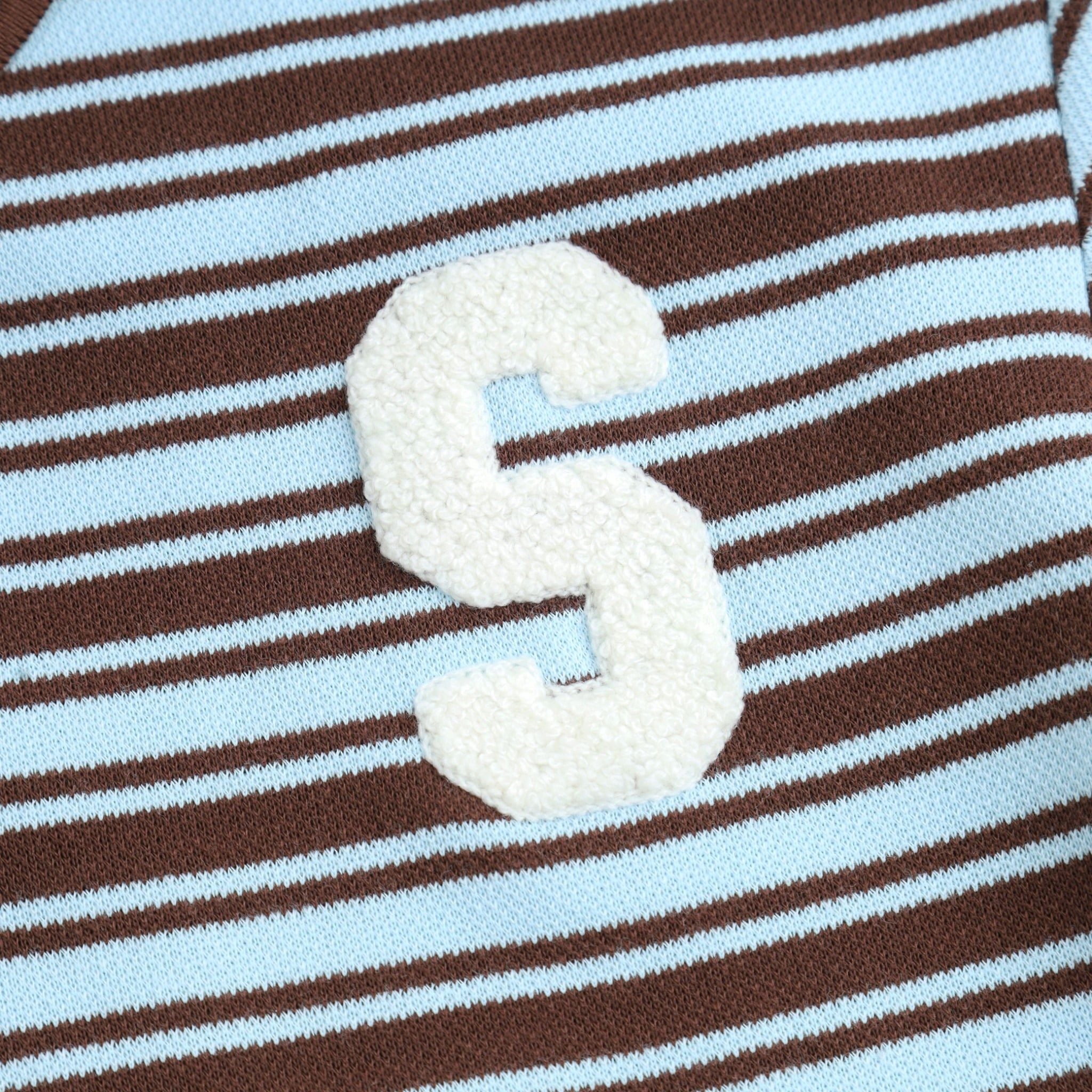  SWE STRIPE CROP POLO - BLUE 