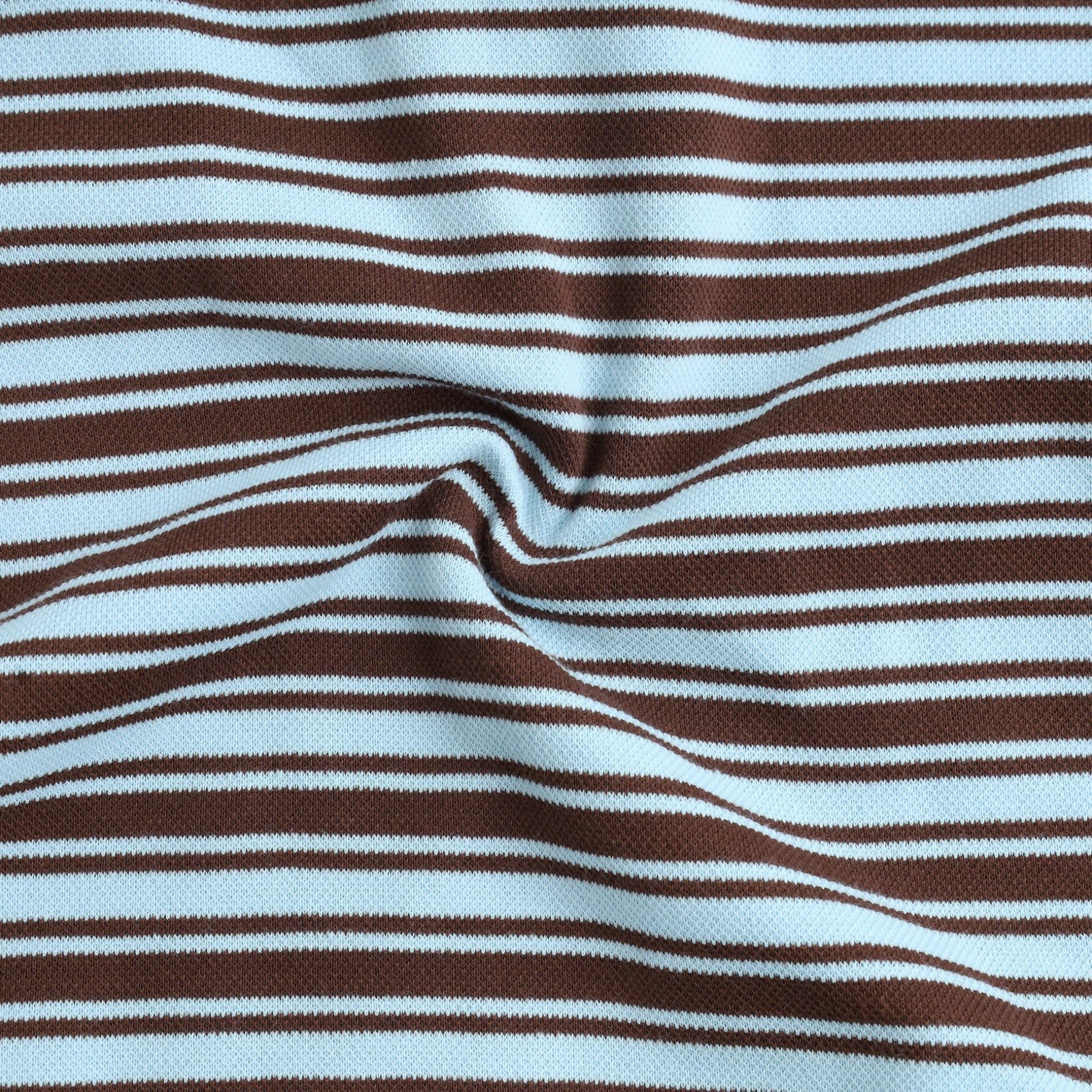  SWE STRIPE CROP POLO - BLUE 