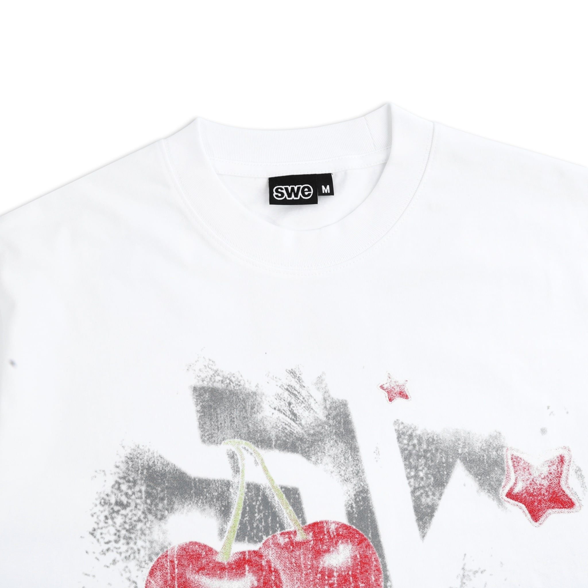  SWE CHERRY BOXY TEE - WHITE 