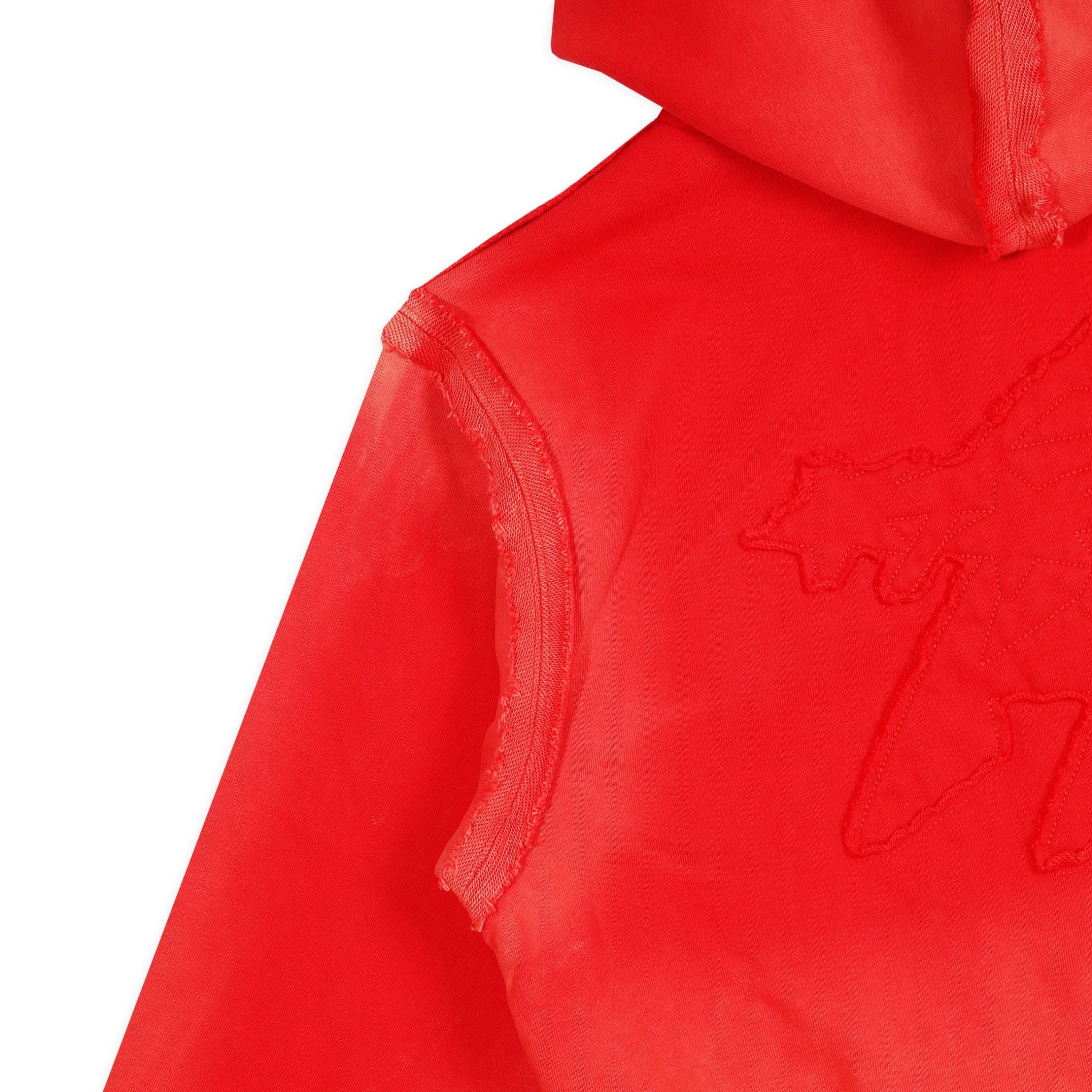  SWE 2 WAY ZIP HOODIE - WASHED RED 