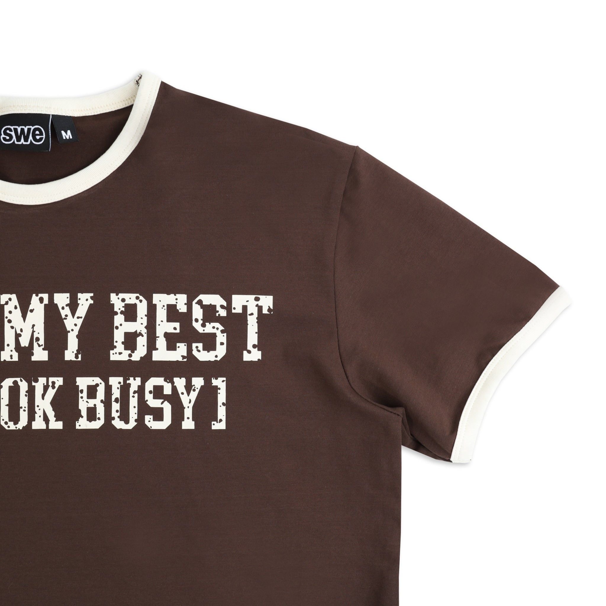  SWE BUSY RINGER TEE - BROWN 