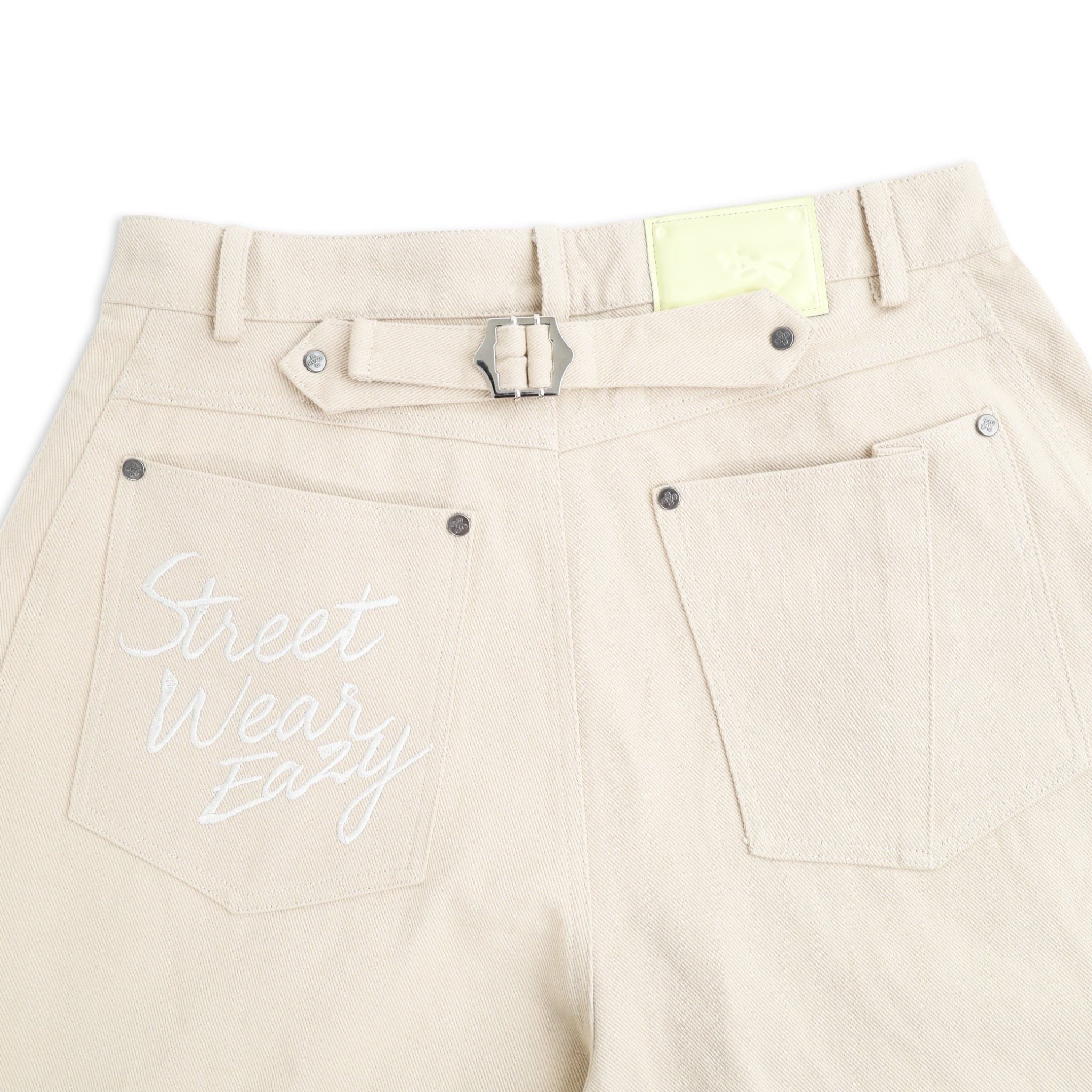  SWE BELTED WIDE PANTS - BEIGE 