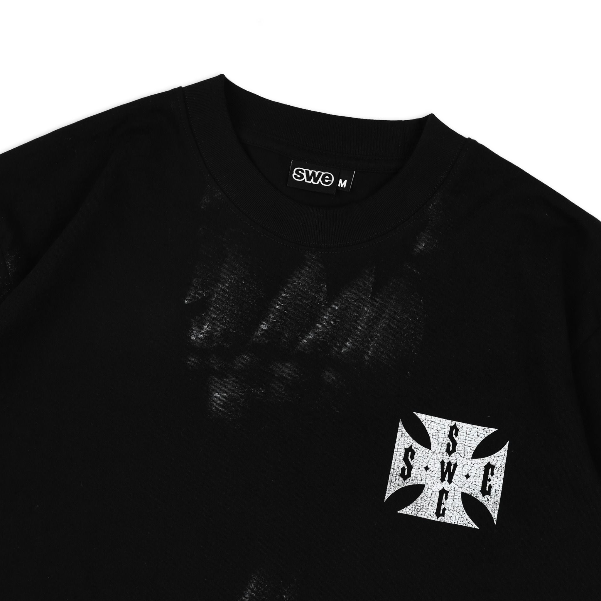  SWE CROSS L/S BOXY TEE - BLACK 