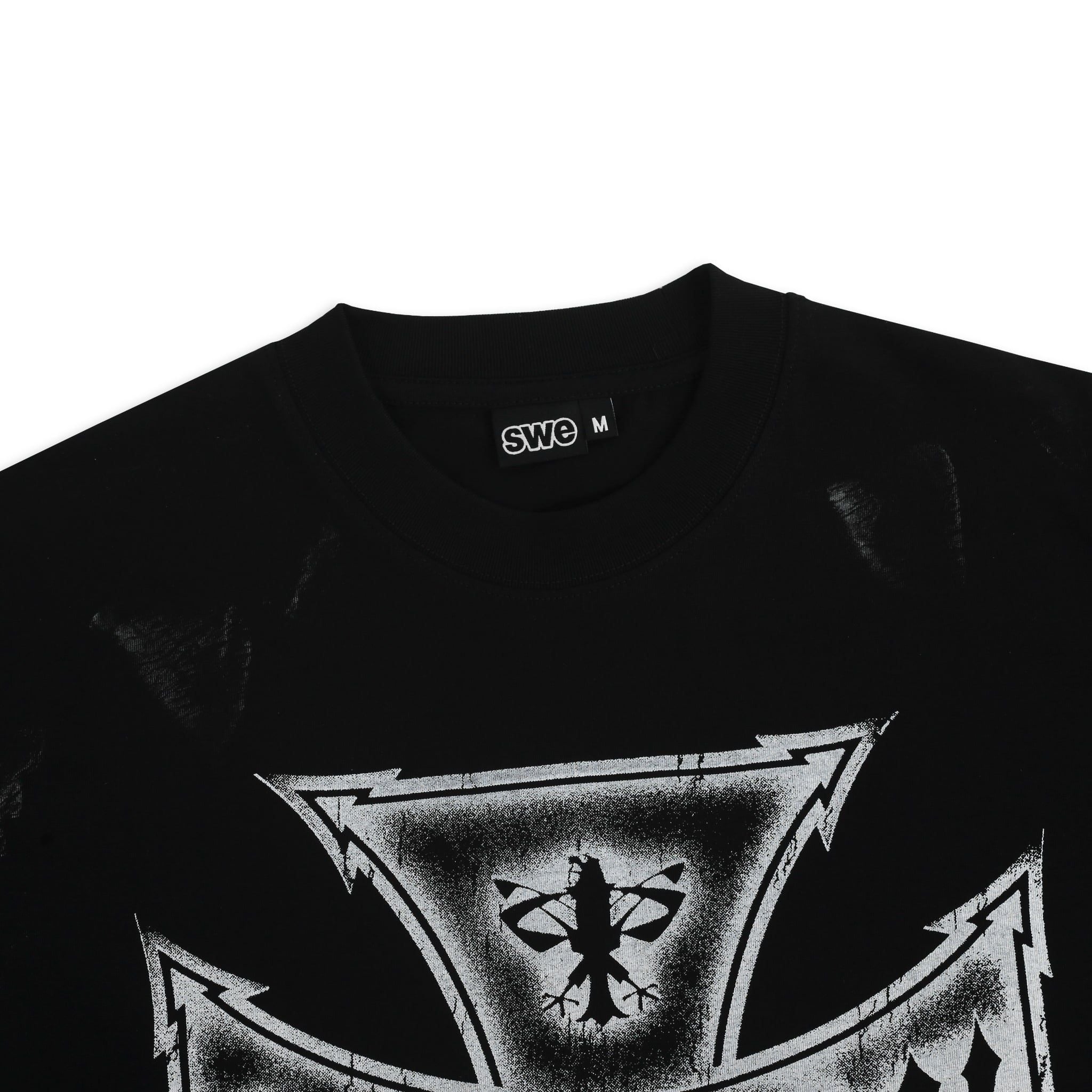  SWE CROSS BOXY TEE - BLACK 