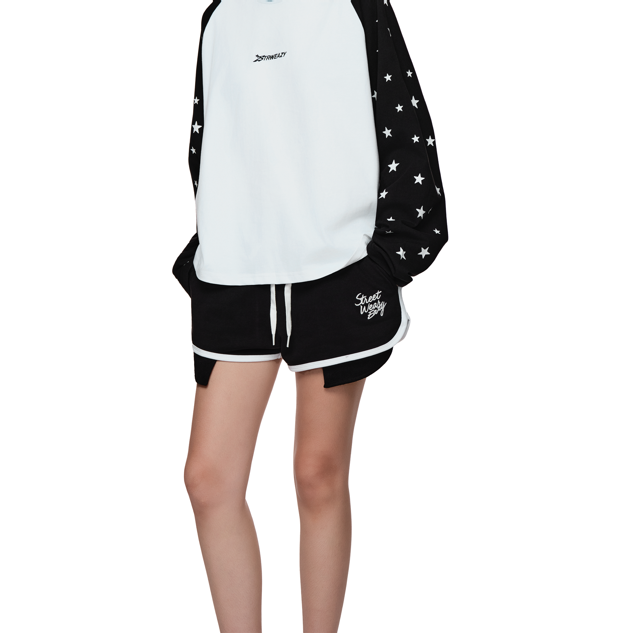  SWE STARFALL BOXY L/S TEE - BLACK/WHITE 