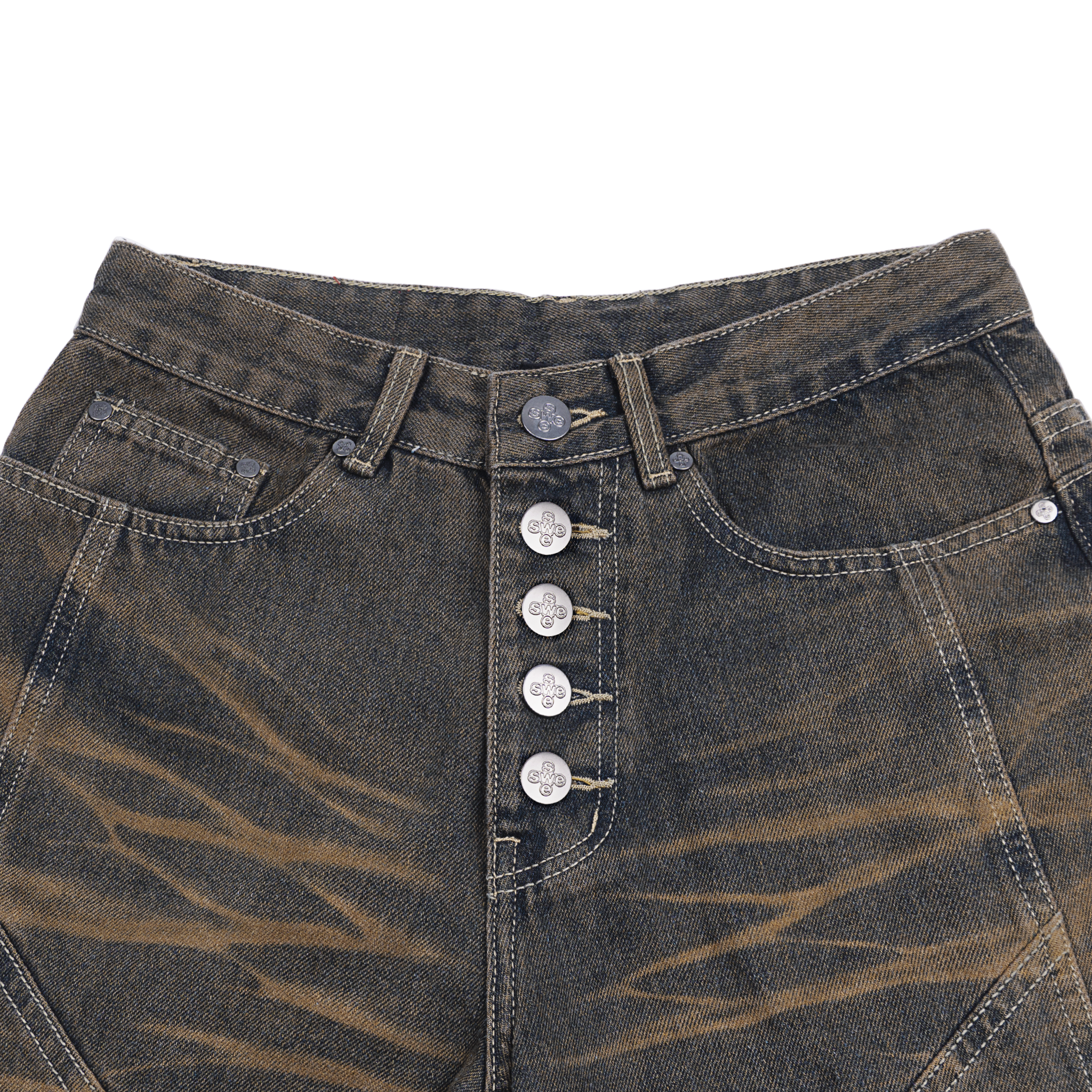  SWE SCARRED JEANS - RUSTED BROWN 