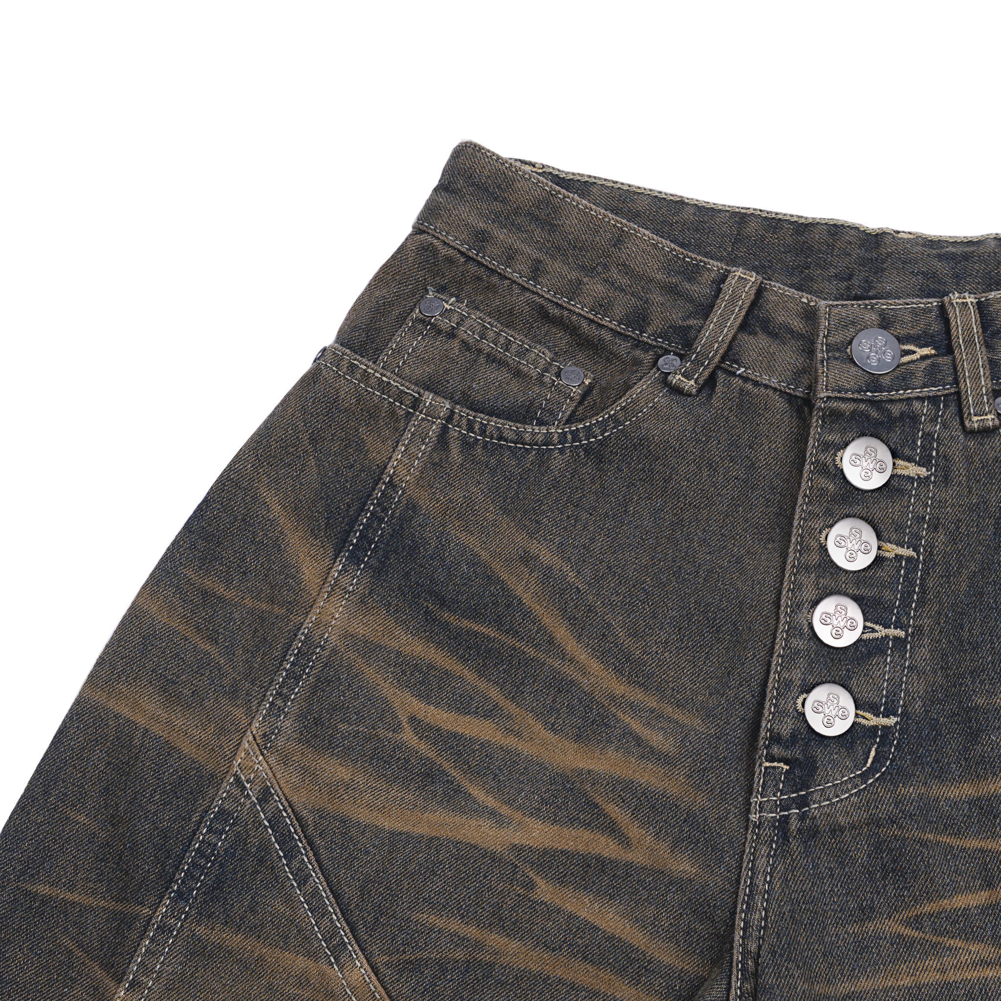  SWE SCARRED JEANS - RUSTED BROWN 