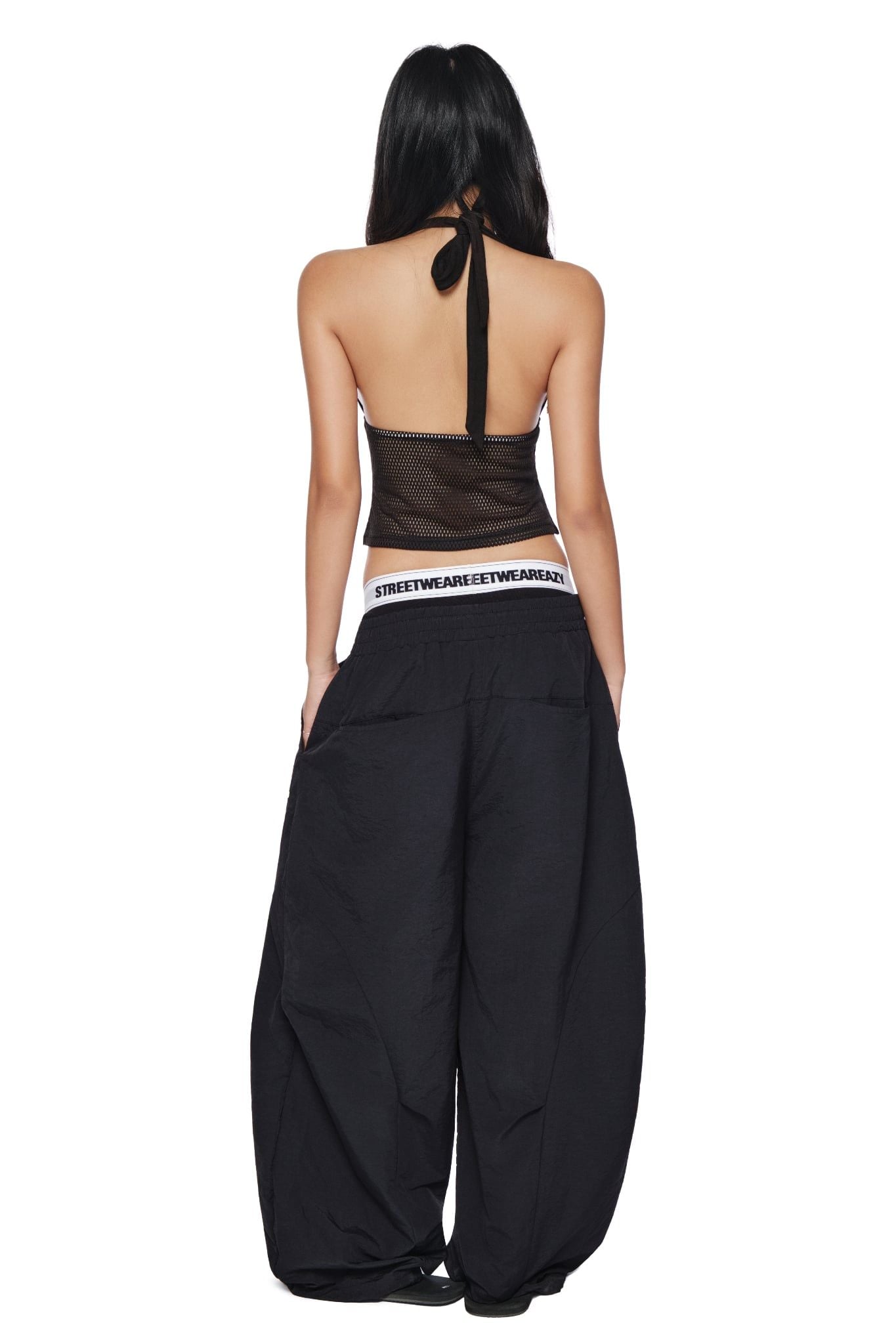  SWE HALTER MESH TOP - BLACK 