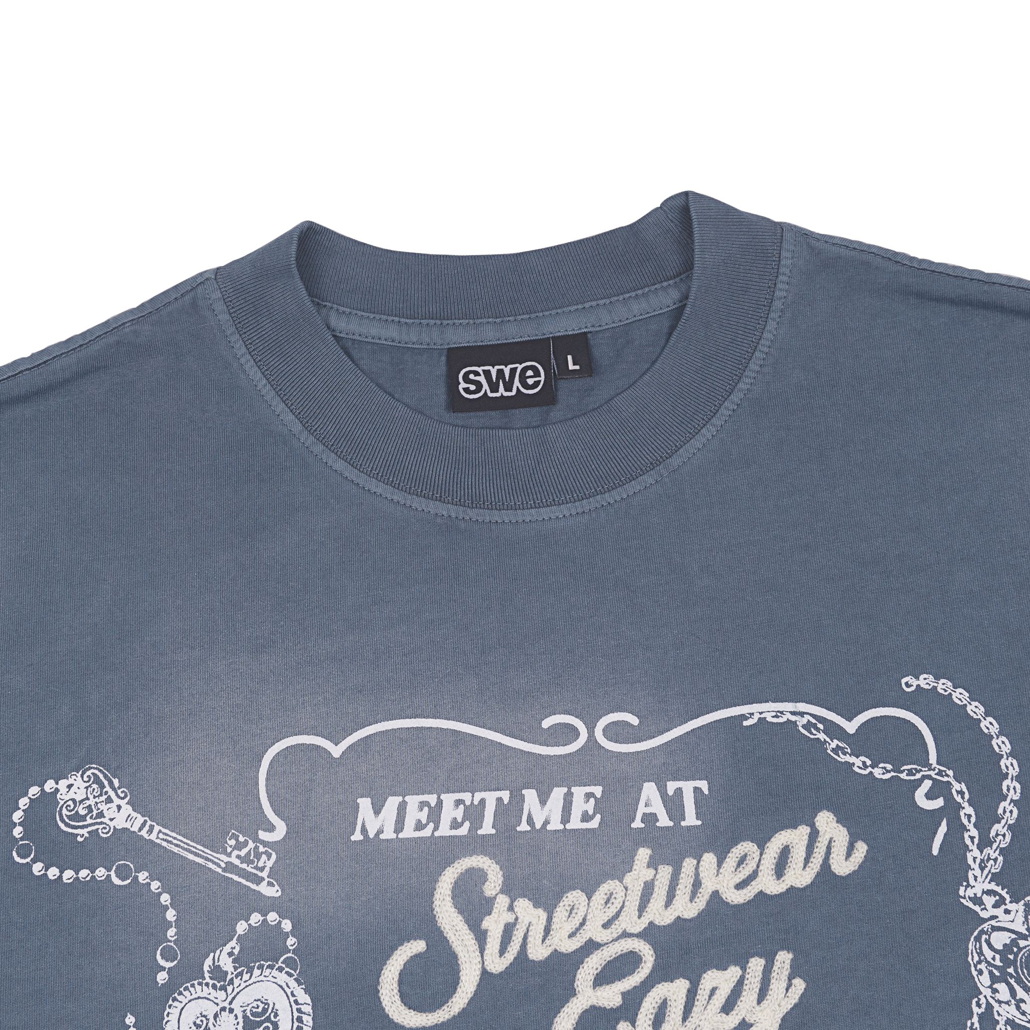  SWE LOCK BOXY TEE - WASHED BLUE 