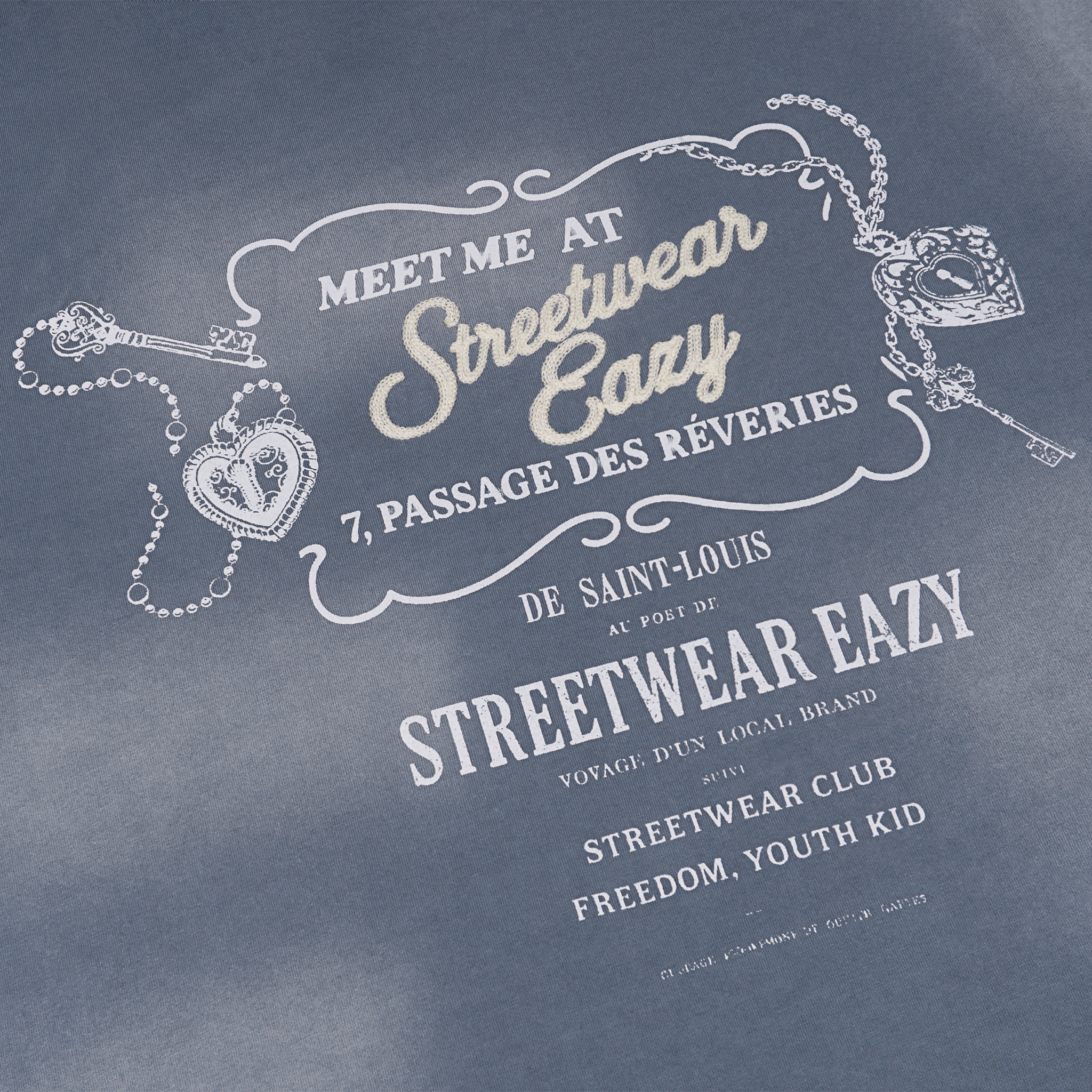  SWE LOCK BOXY TEE - WASHED BLUE 