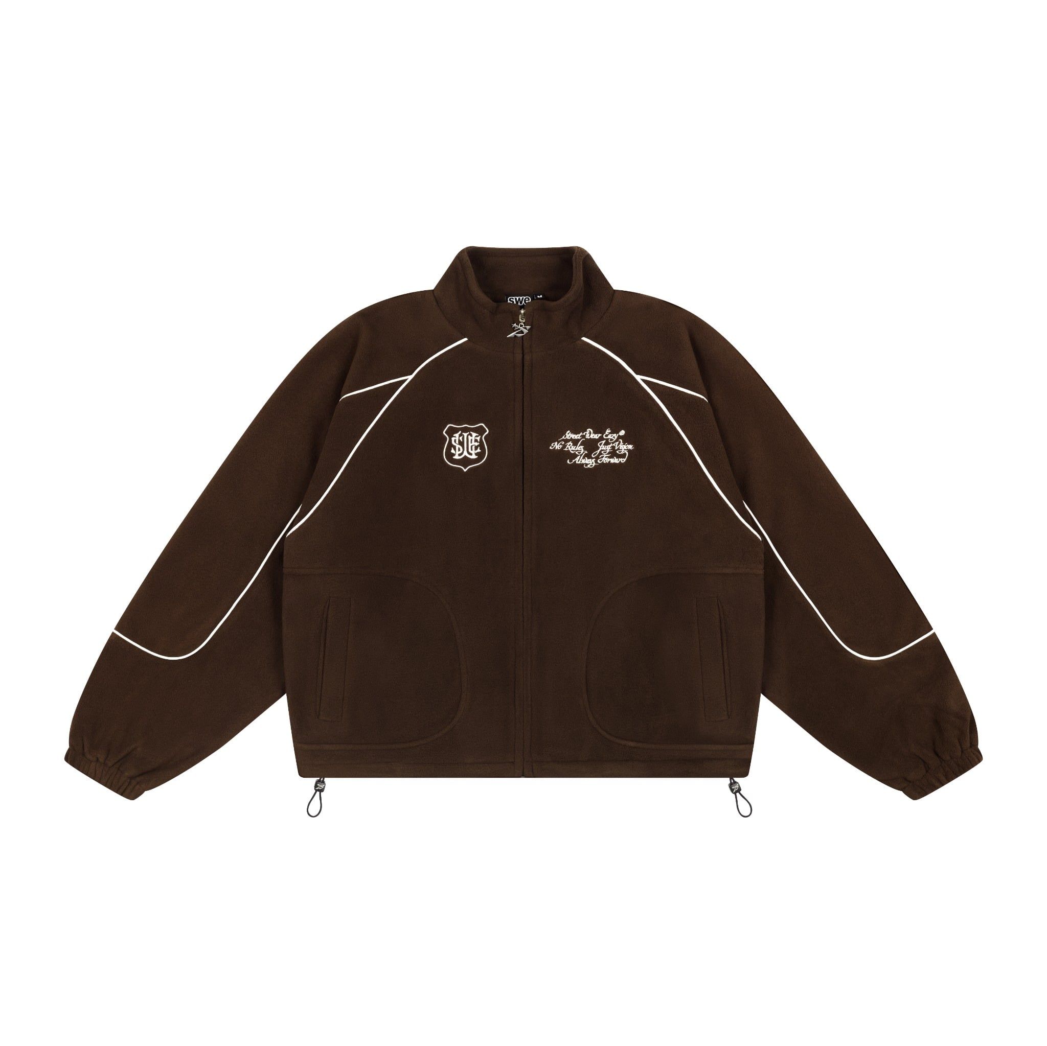  SWE TRACK FLEECE JACKET - BROWN 