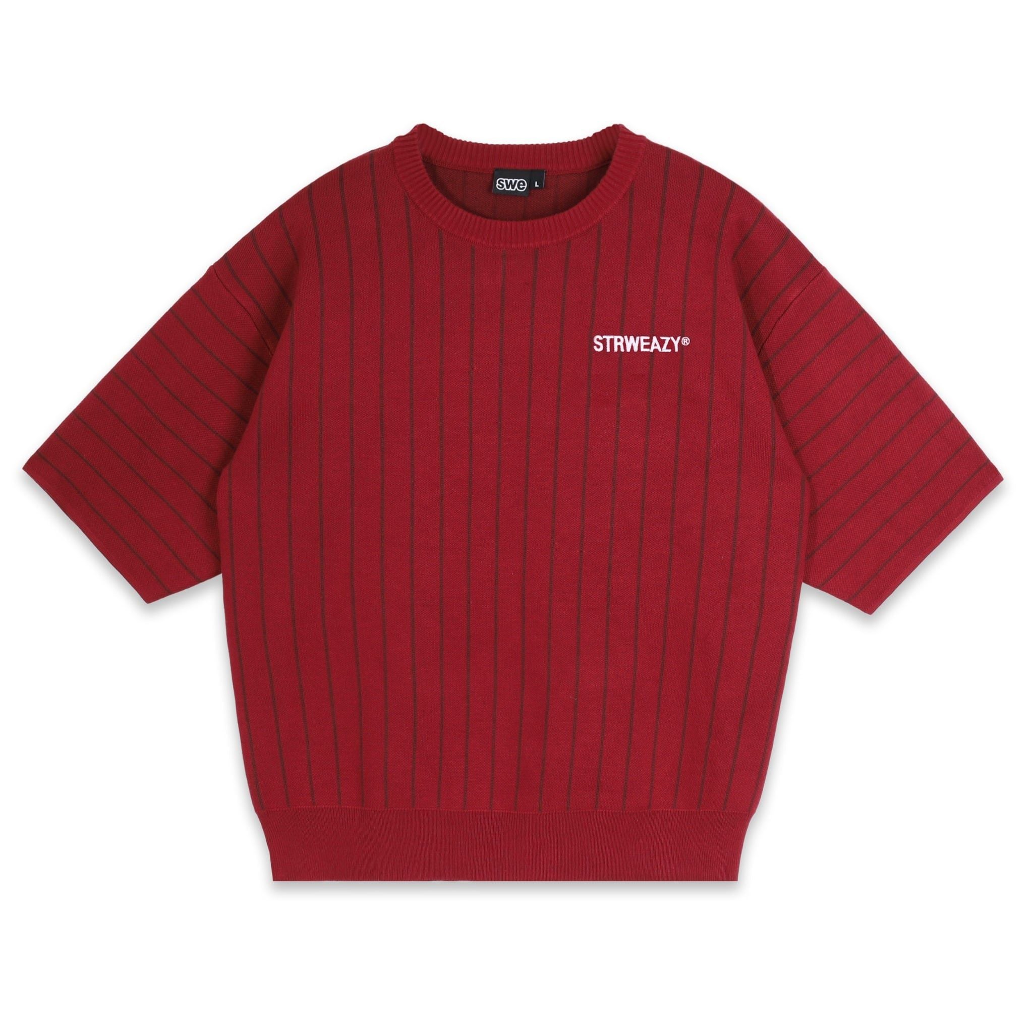  SWE PINSTRIPE KNIT TEE – RED 