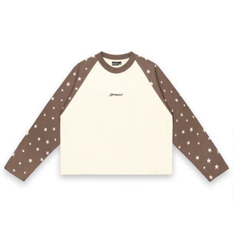  SWE STARFALL BOXY L/S TEE - BROWN/CREAM 