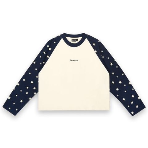  SWE STARFALL BOXY L/S TEE - NAVY/CREAM 