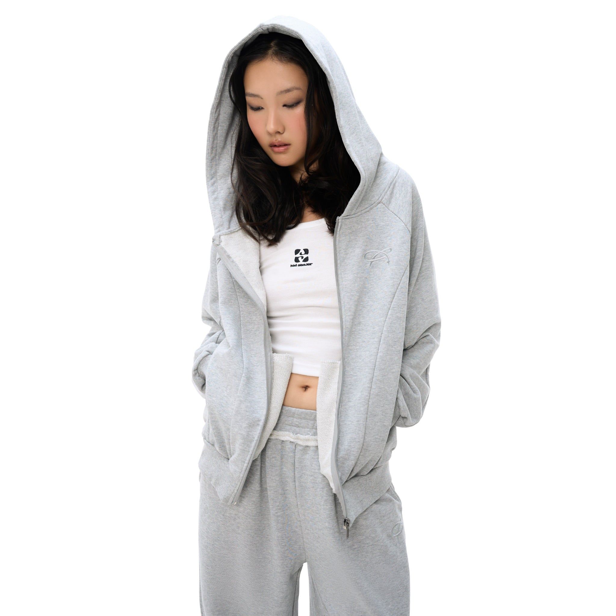  SWE LOOSE ZIP HOODIE - GRAY 