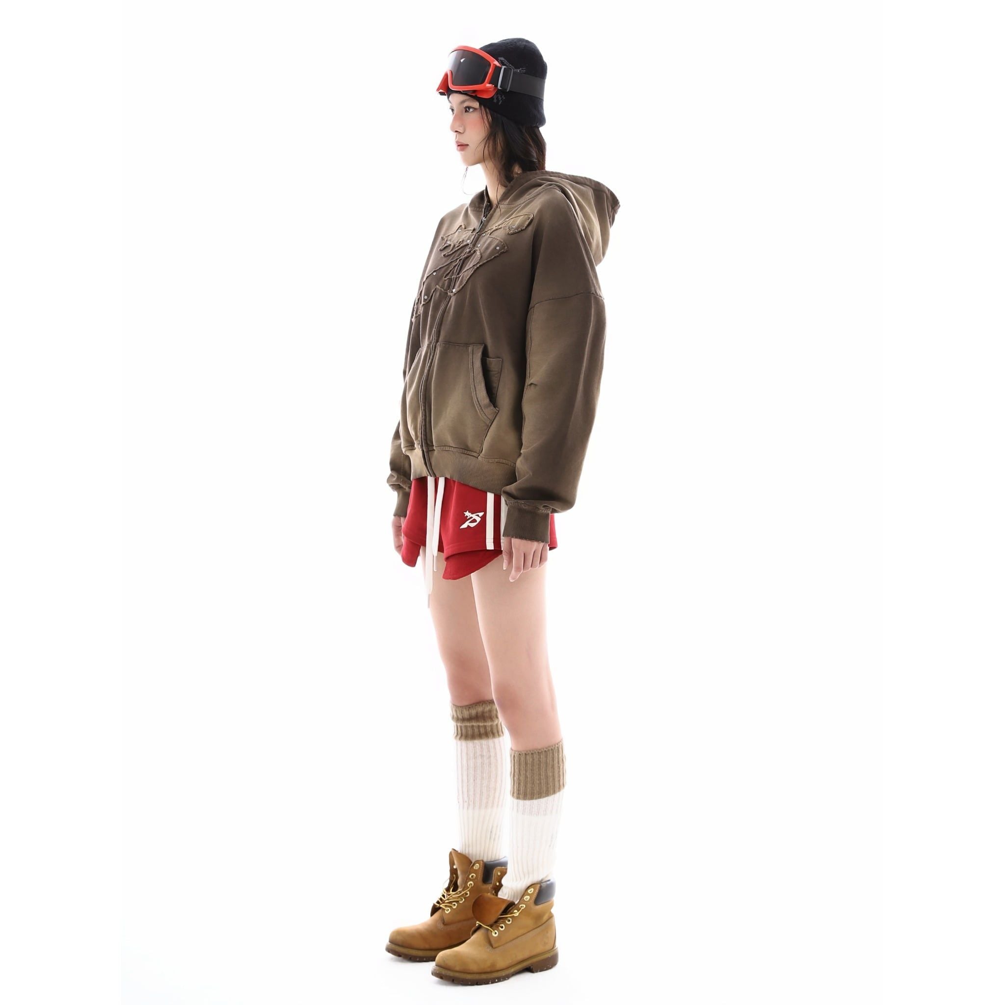  SWE RIDGE ZIP HOODIE - BROWN 