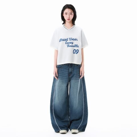  SWE FAM KNIT BOXY TEE - MISTRAL 