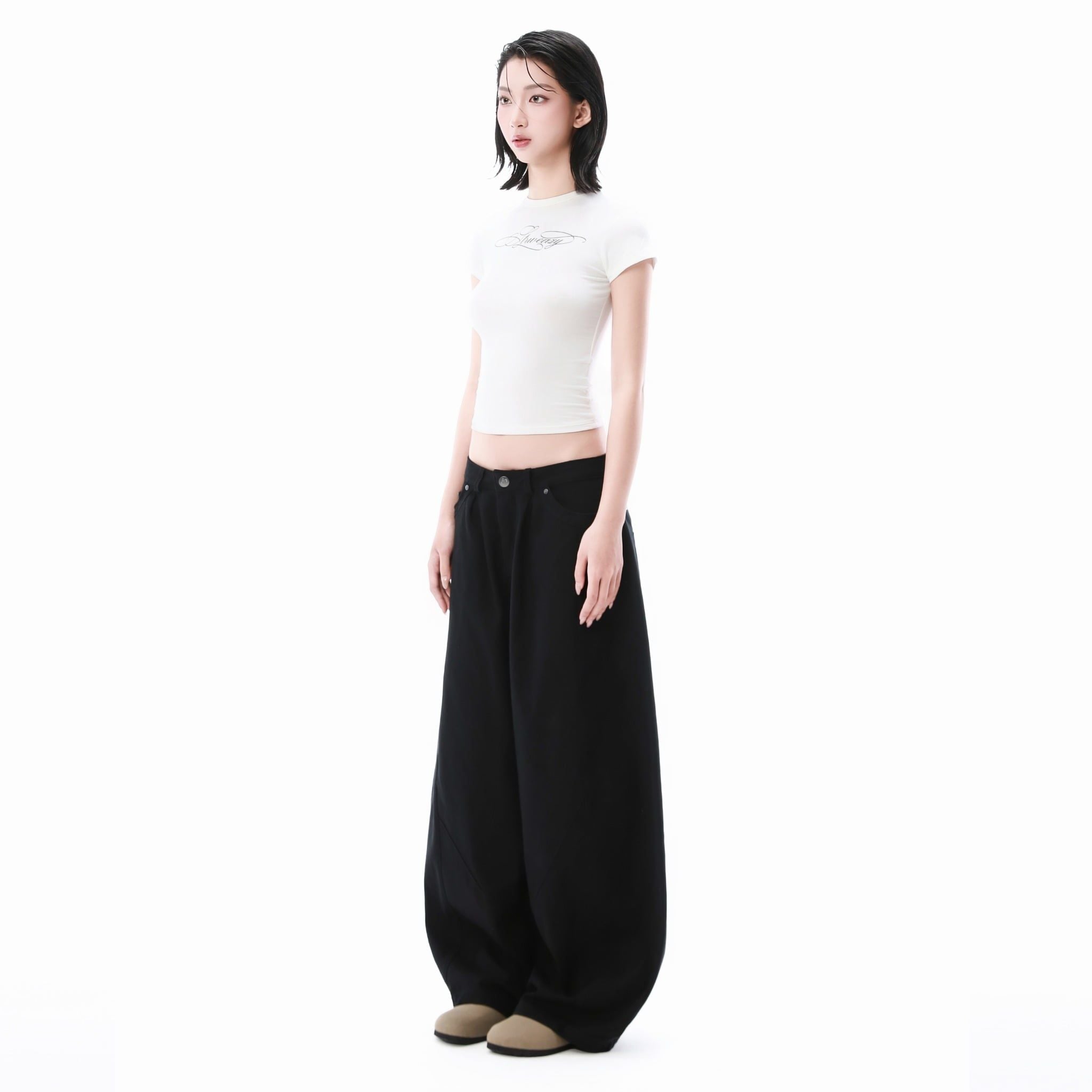  SWE BARREL KHAKI PANTS - BLACK 
