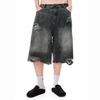  SWE INTERCUT DENIM SHORTS - WASHED BLACK 