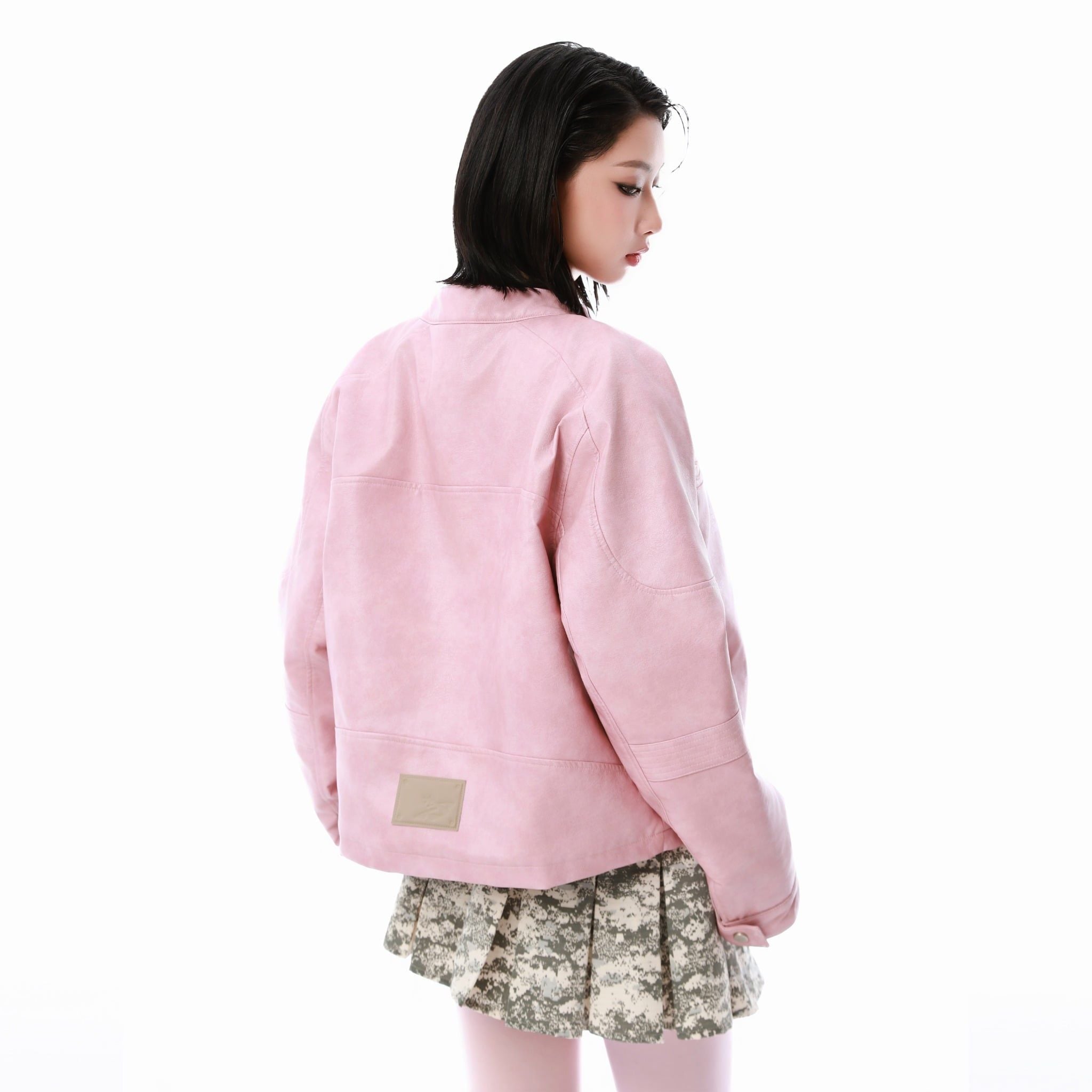  SWE BLOSSOM LEATHER JACKET - PINK 
