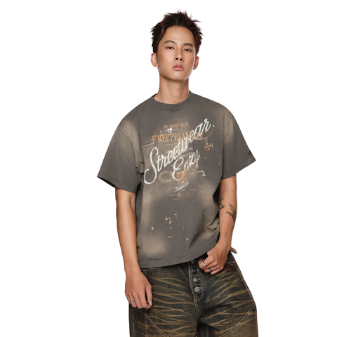  SWE SAINT BOXY TEE - WASHED BROWN 
