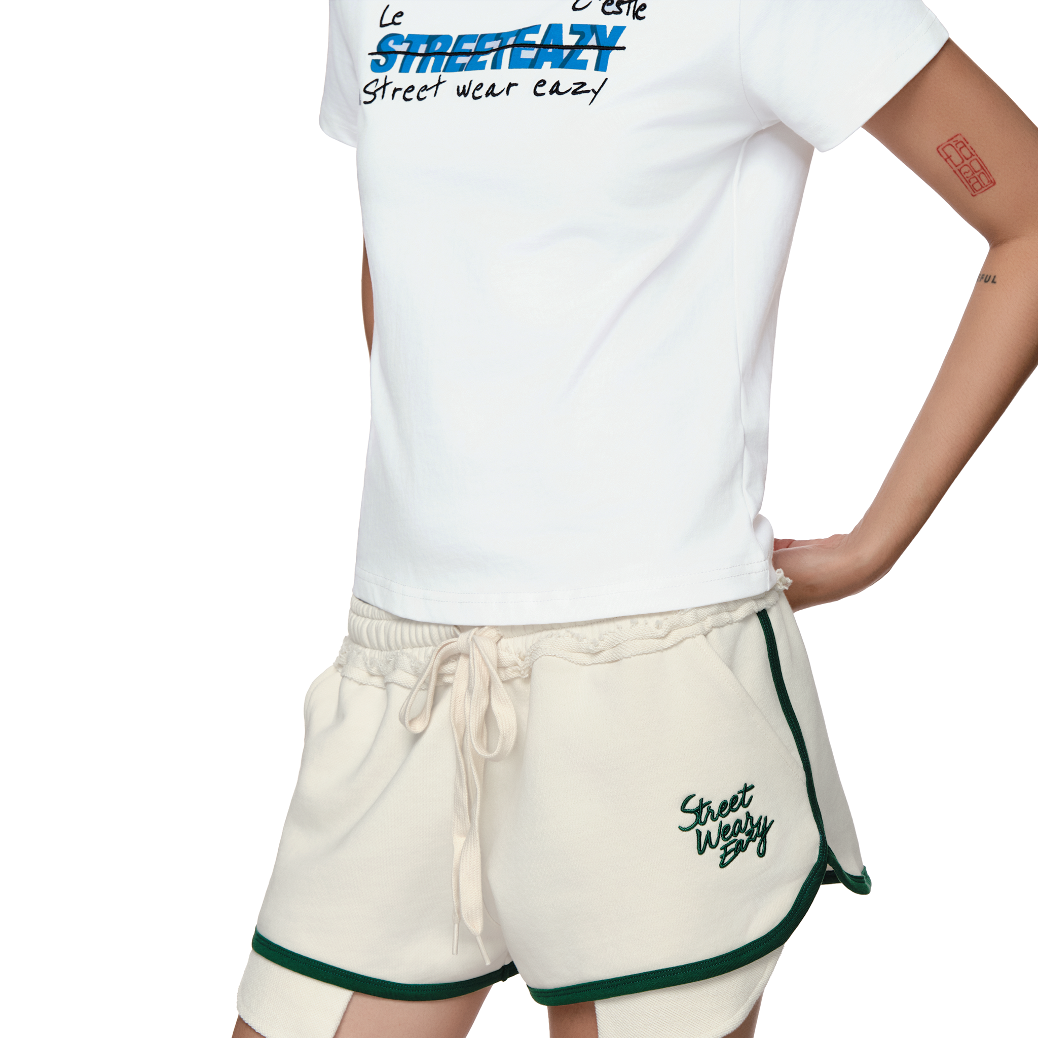  SWE SCRAWL BABY TEE - WHITE 