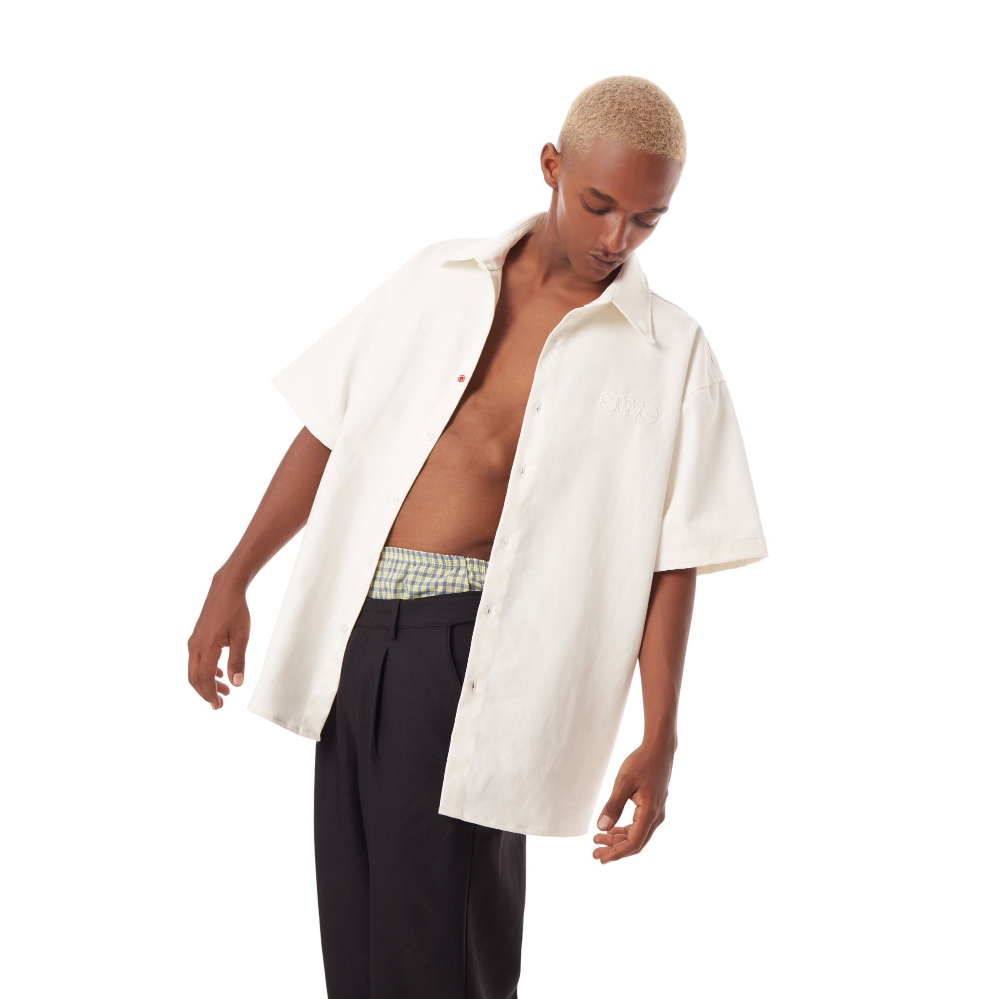  SWE RED BUTTON SHIRT - OFF WHITE 