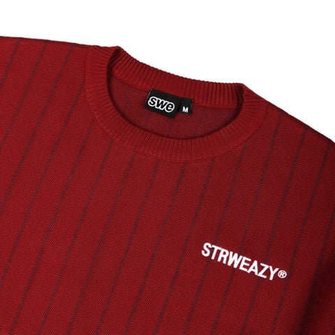  SWE PINSTRIPE KNIT TEE – RED 