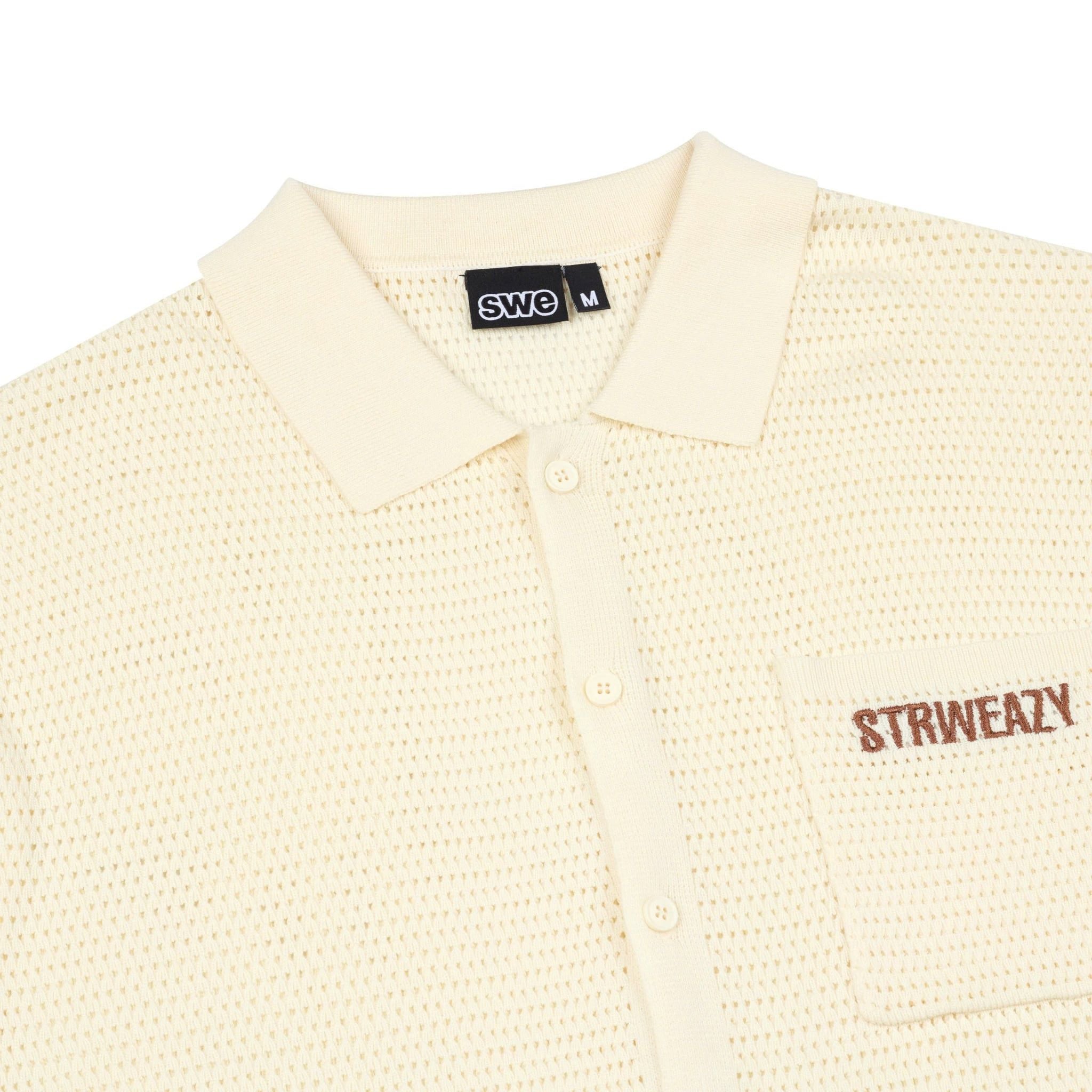  SWE CROCHET KNIT SHIRT - CREAM 