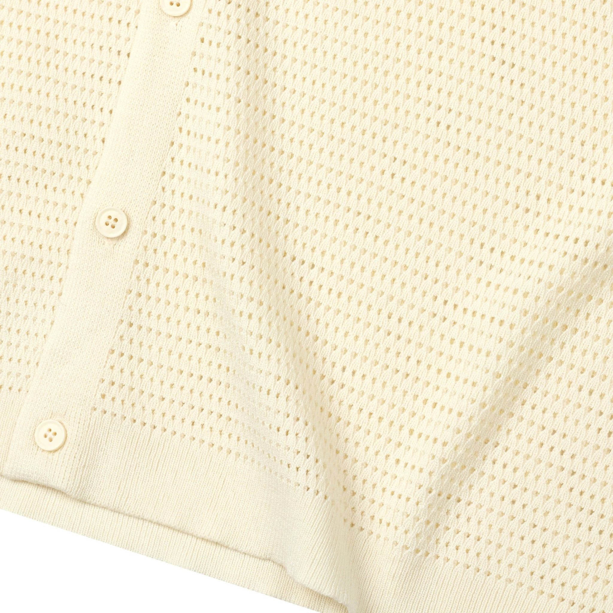  SWE CROCHET KNIT SHIRT - CREAM 