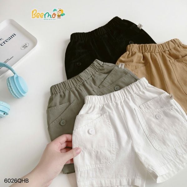 6026QHB - Quần short kaki Beemo túi kiểu bé trai size 1-6y