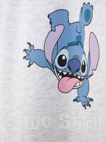 B04 - Bộ nỉ hoodie màu ghi Stitch bé gái size 7-15y