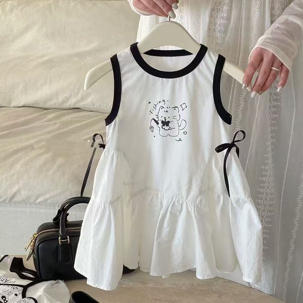 V00016 - Váy Xinyue cotton phối chân kaki in hình mèo 3 màu bé gái size 90-130