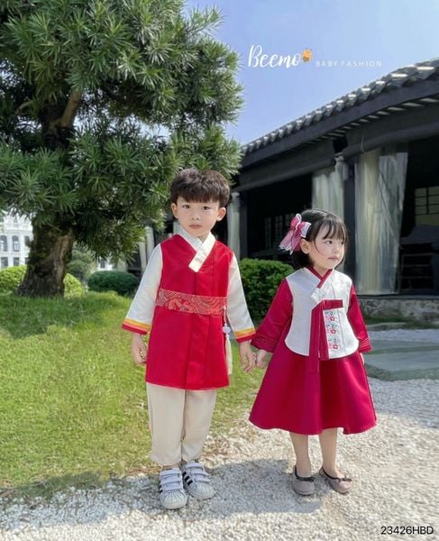 BBT36 - Set Hanbook Beemo bé trai phối khánh 2 màu đỏ/xanh size 80-130