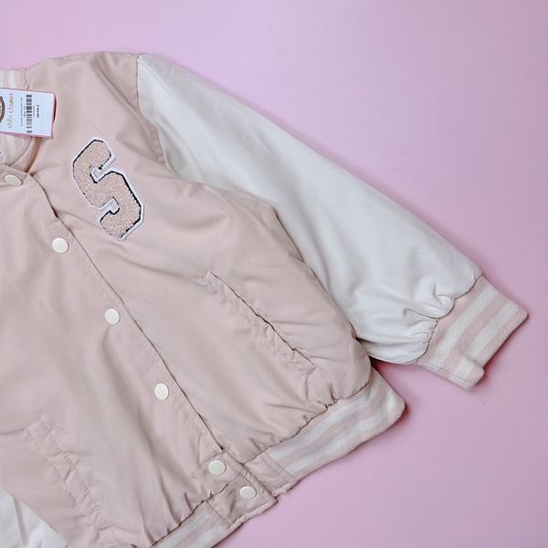 AKBT66 - Áo khoác bomber phao Lime Kids thêu chữ nhiều màu BTBG size 2-6y