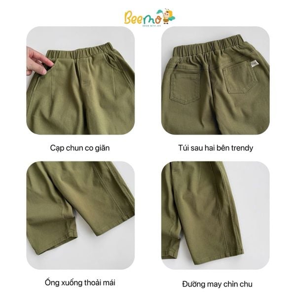 6278QDB - Quần kaki Beemo ống suông 3 màu size 1-6y