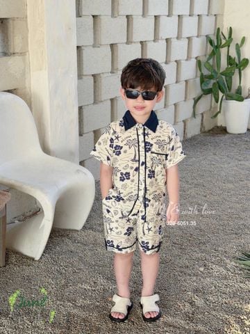 VJ 115 - Bộ đũi June 2 màu Bé Trai size 1 - 10y