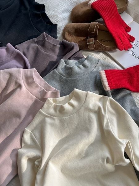 25H045 - Áo len giữ nhiệt cổ tròn cho bé chất liệu cotton (bông) size 90-170, NSX Huzhou Zhili Kujun Clothing Co., Ltd